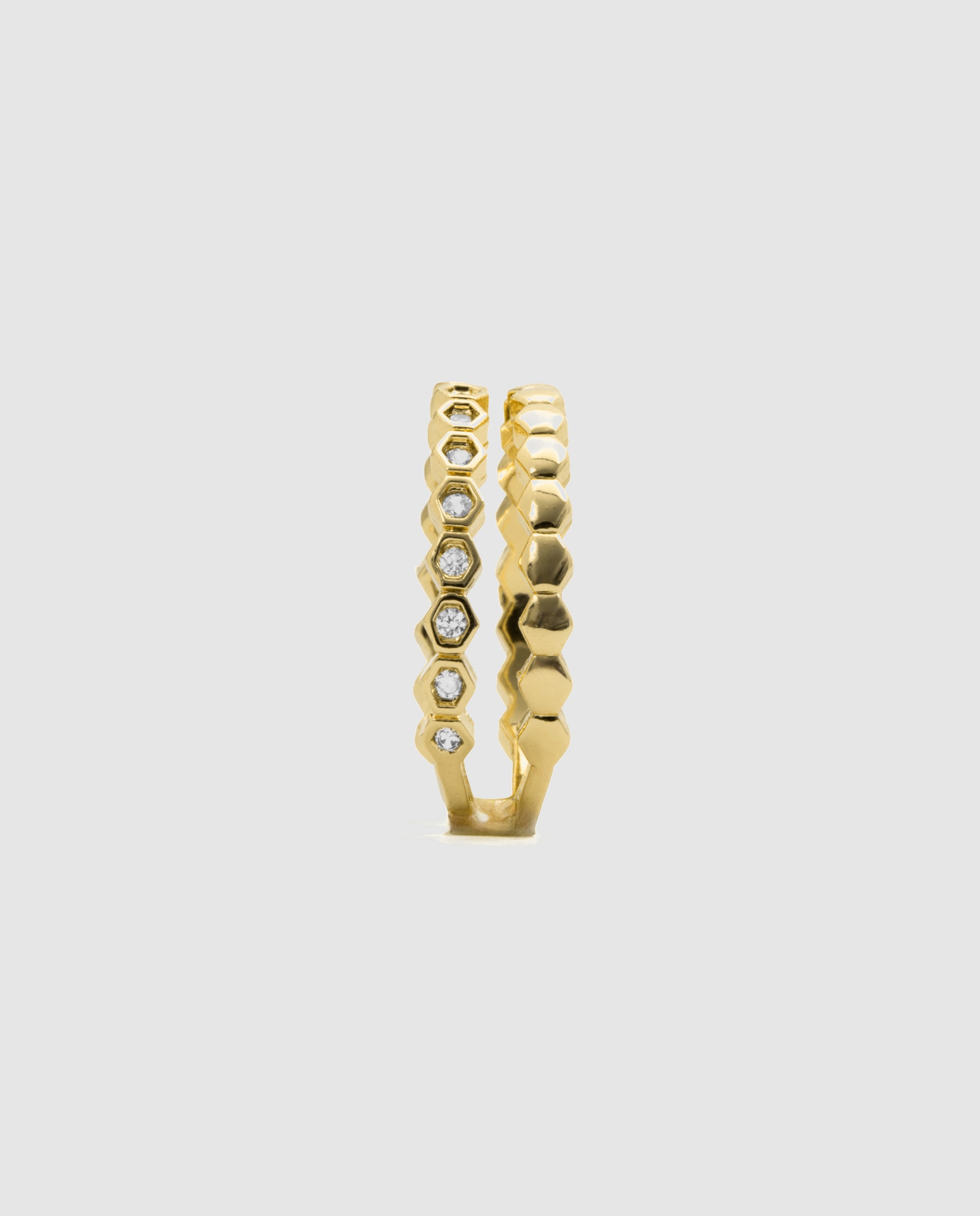 Imagen 2 de Anillo africa con circonita brillante acabado en oro amarillo de 18k - Luxenter - Dorado Dorado