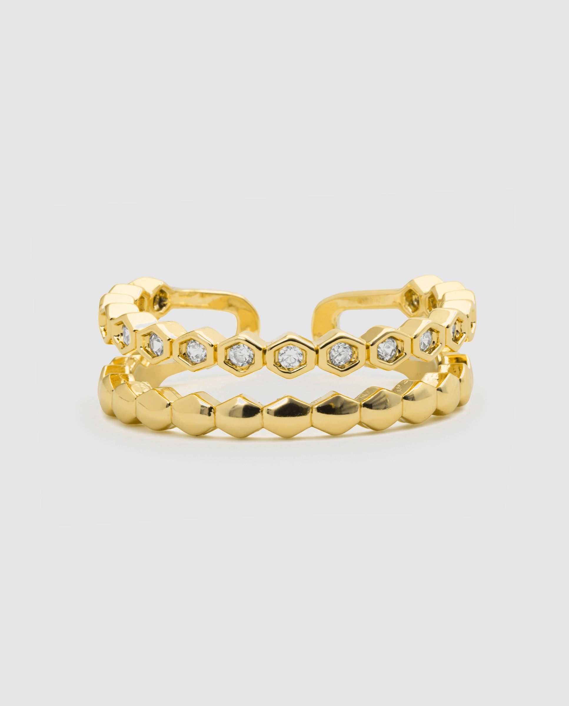 Imagen 3 de Anillo africa con circonita brillante acabado en oro amarillo de 18k - Luxenter - Dorado Dorado