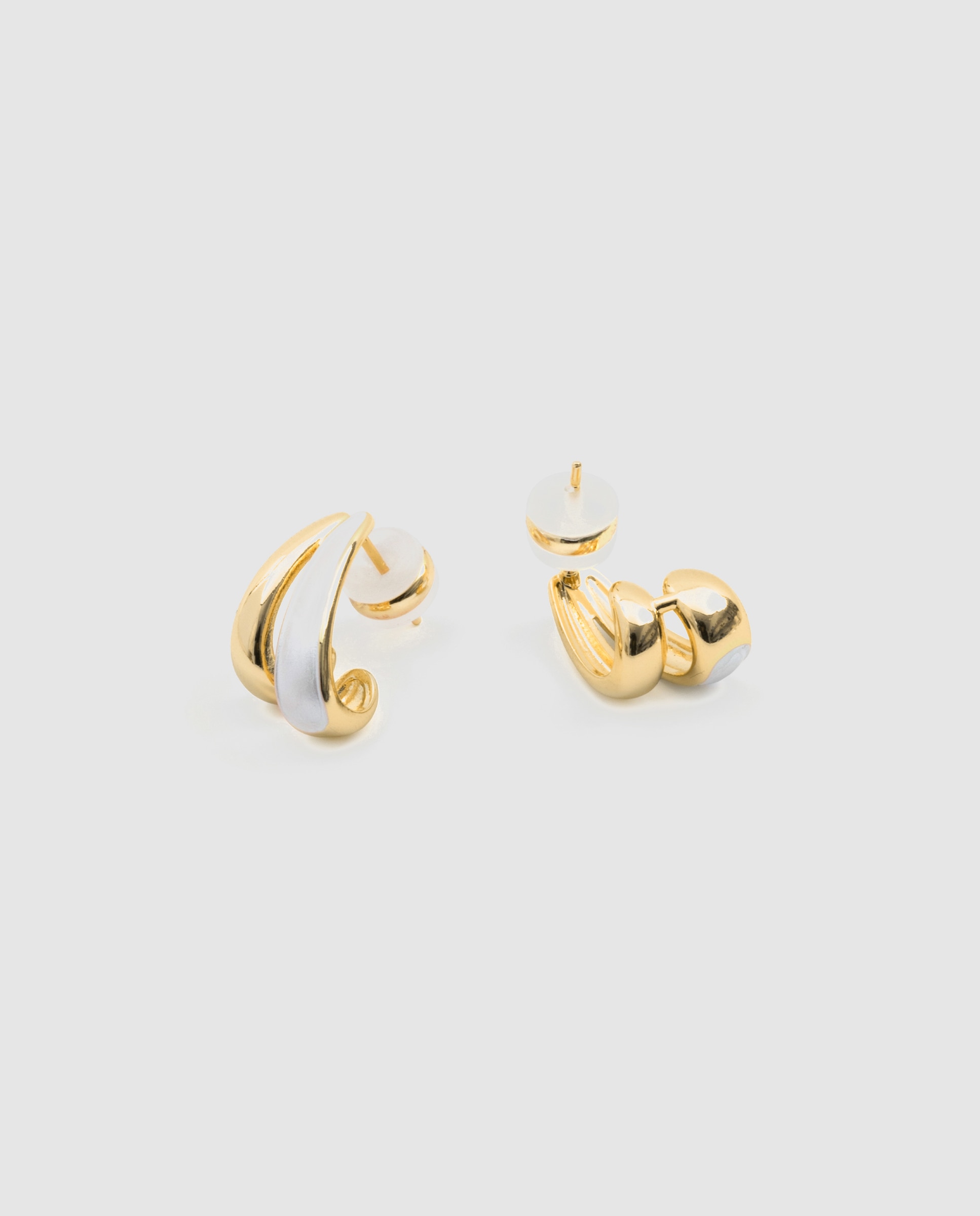 Pendientes de aro basic con circonita brillante acabados en oro amarillo de 18k - Luxenter - Dorado Dorado-3