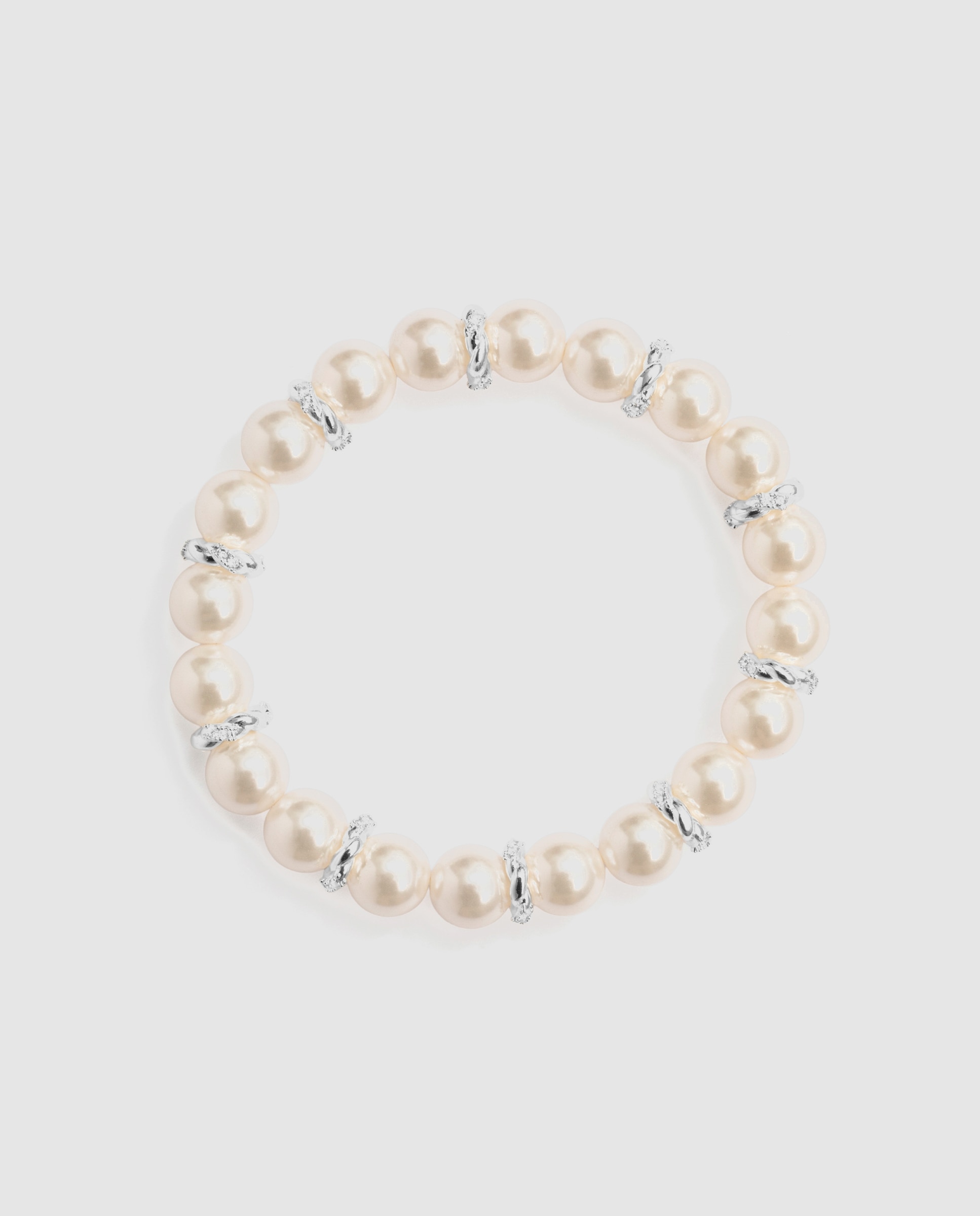 Pulsera de cadena áfrica acabado en plata con perla blanca - Luxenter - Blanco Blanco-3