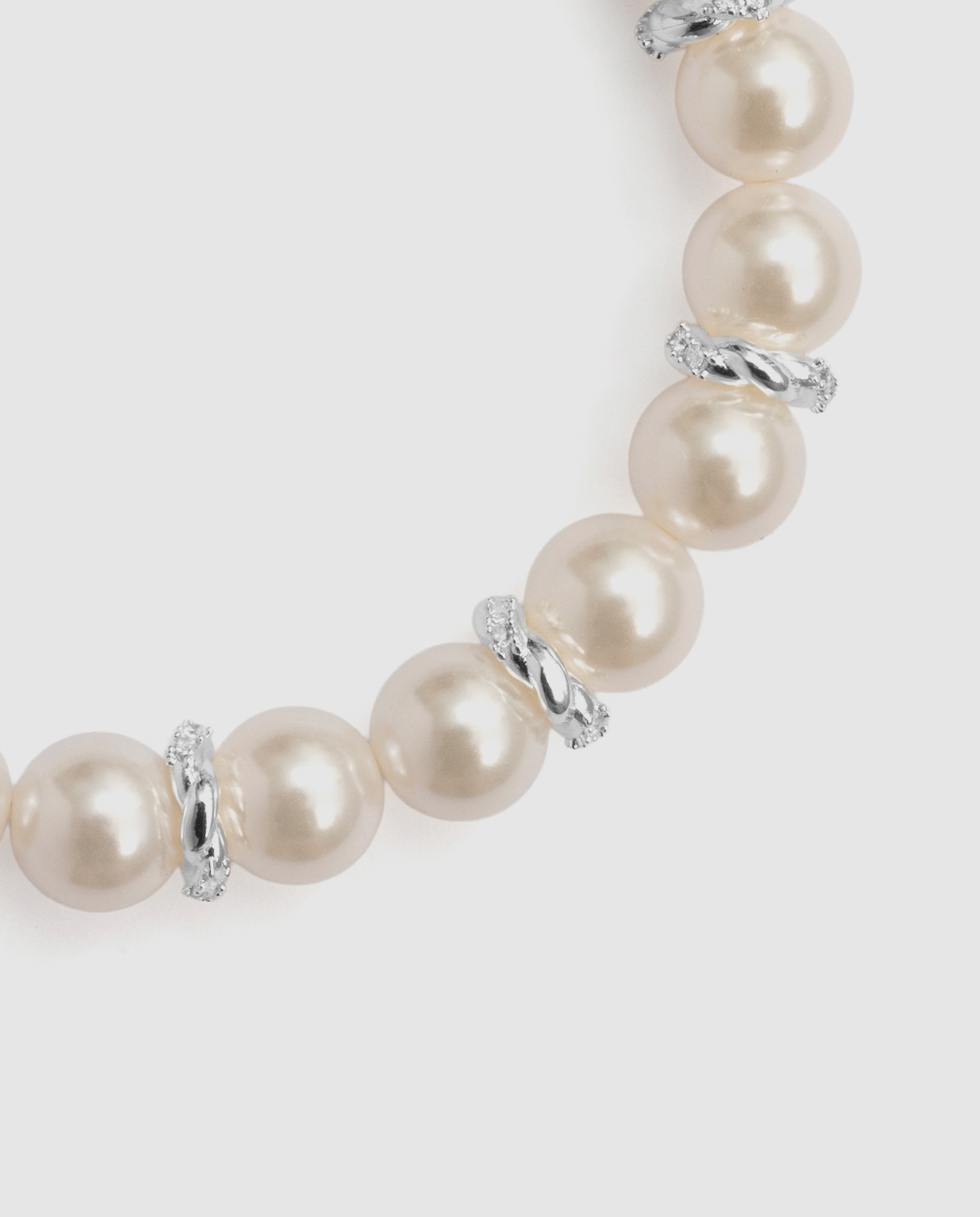 Pulsera de cadena áfrica acabado en plata con perla blanca - Luxenter - Blanco Blanco-6