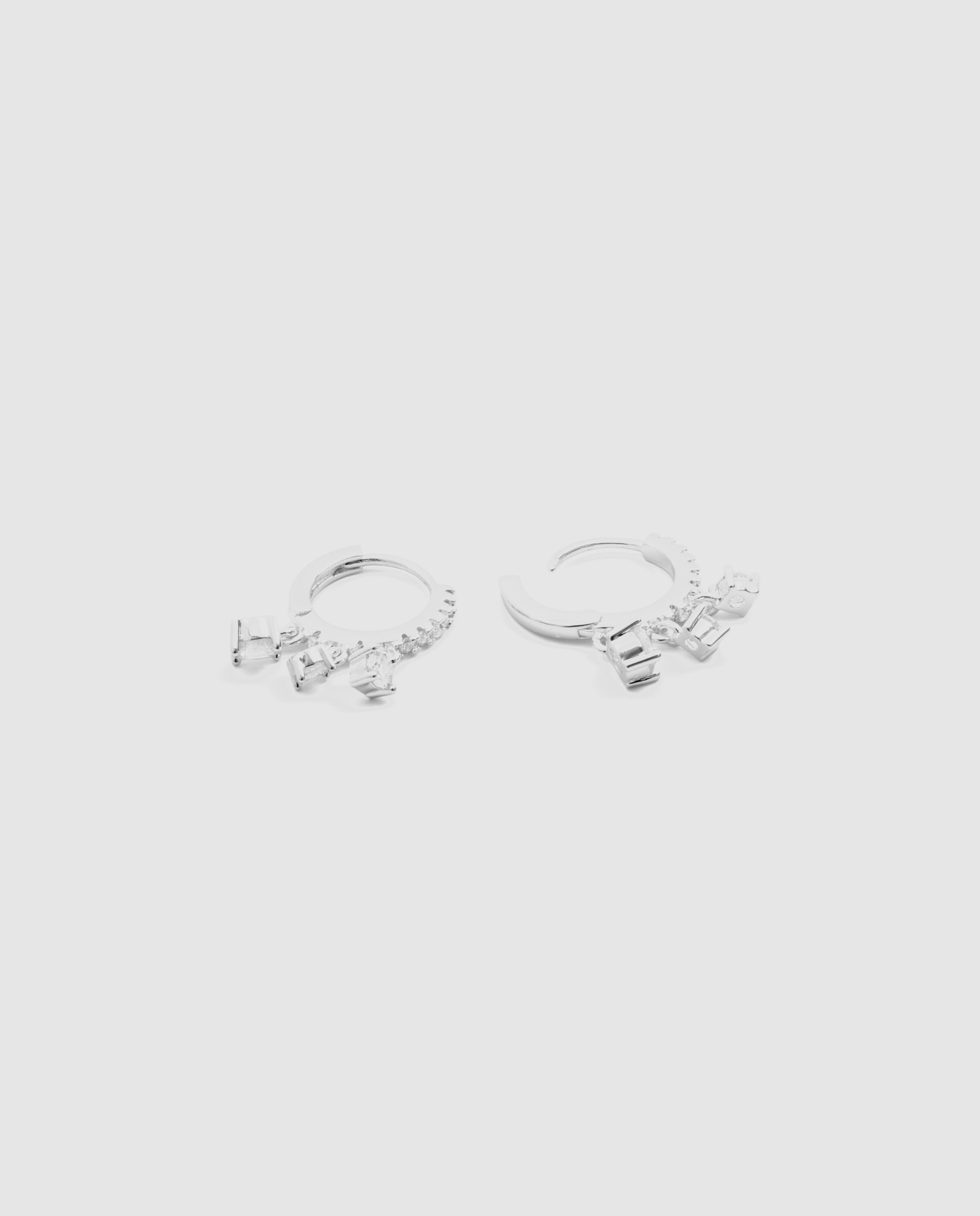 Pendientes de aro áfrica acabados en plata con circonita brillante - Luxenter - Plateado Plateado-6