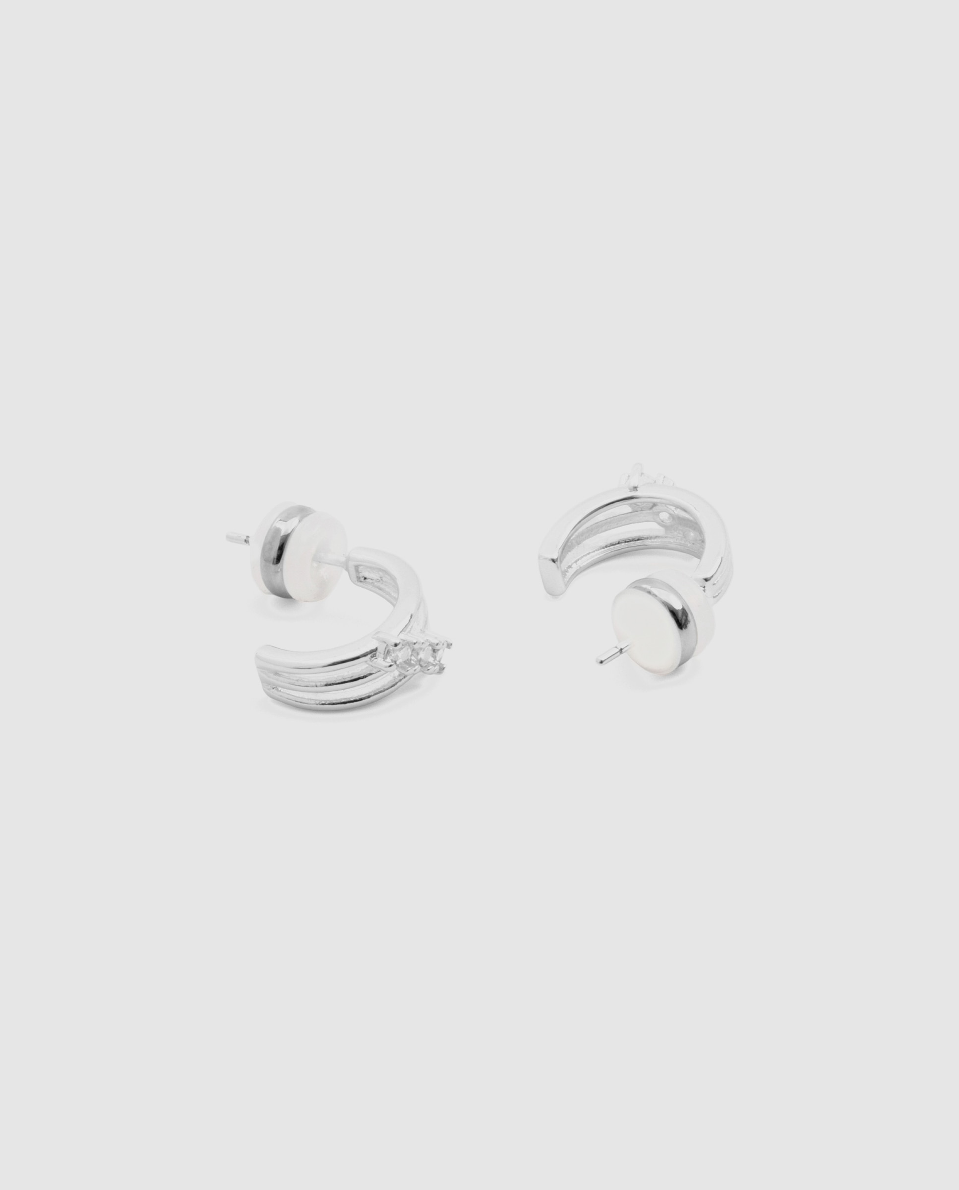 Imagen 3 de Pendientes de aro basic con circonita brillante acabados en rodio - Luxenter - Dorado Dorado