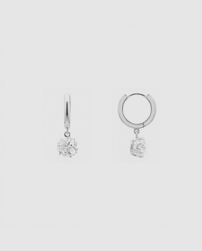 Imagen 1 de Pendientes de aro basic con circonita brillante acabados en rodio - Luxenter - Dorado Dorado