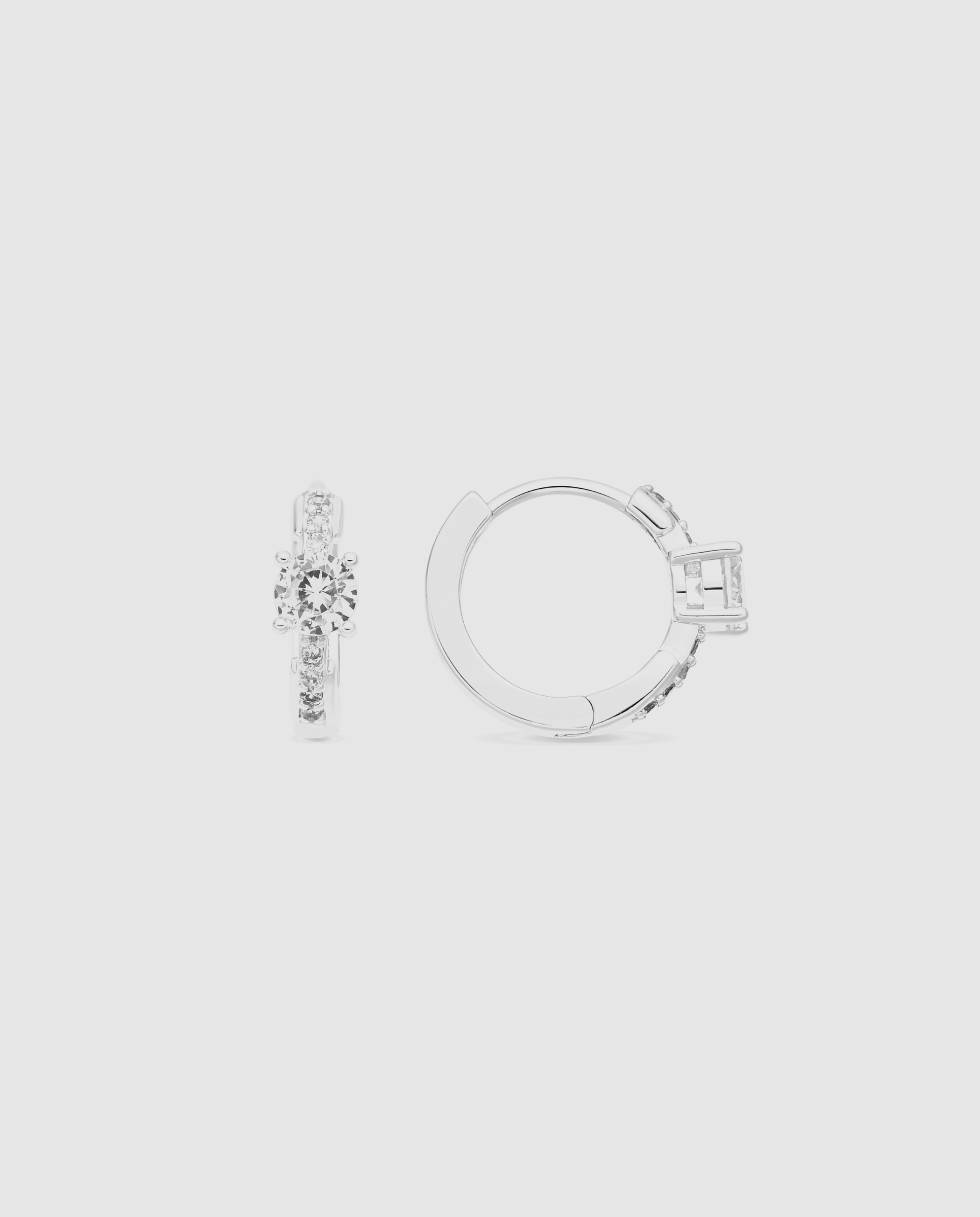 Imagen 1 de Pendientes de aro basic con circonita brillante acabados en rodio - Luxenter - Dorado Dorado