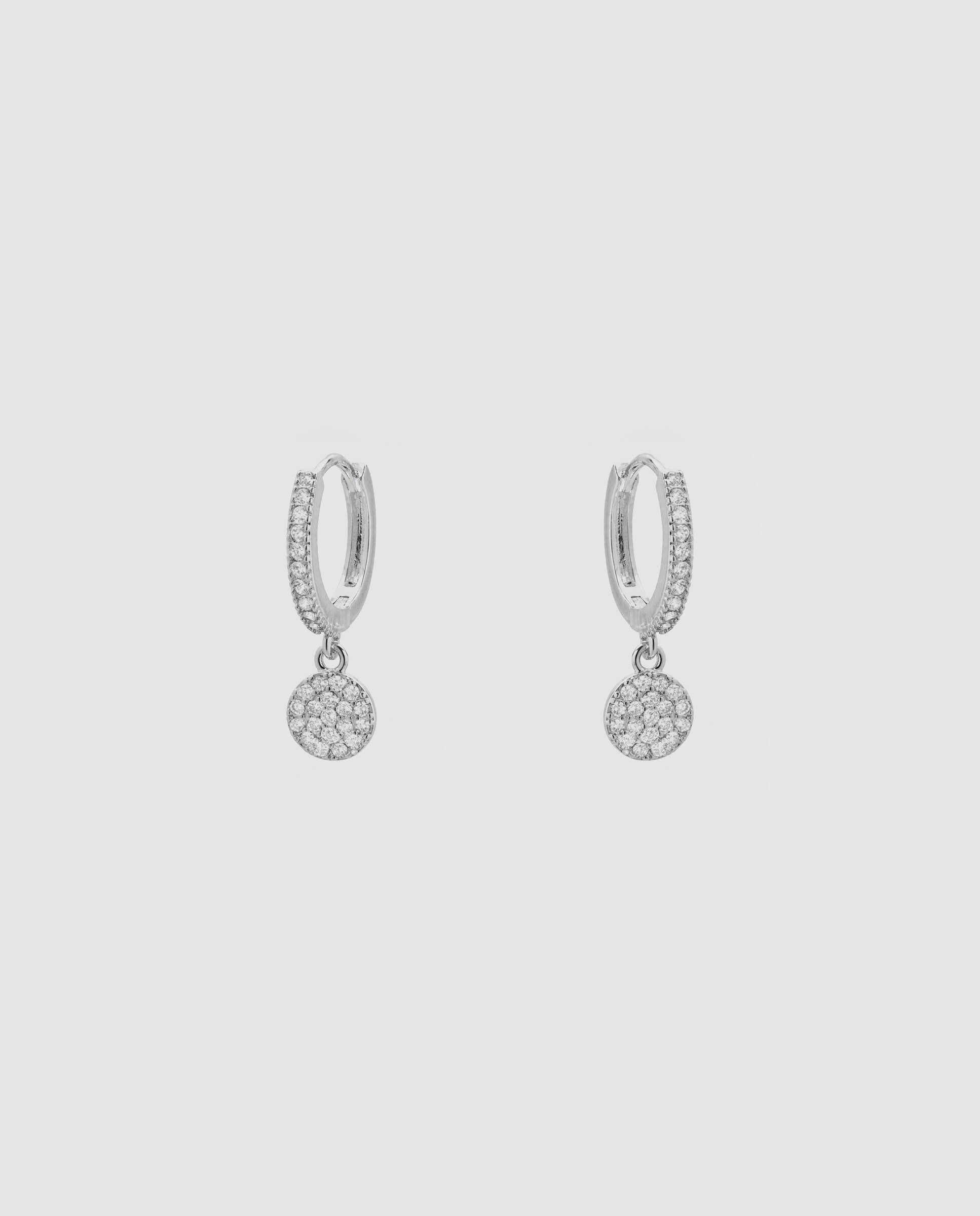 Imagen 2 de Pendientes de aro basic con circonita brillante acabados en rodio - Luxenter - Dorado Dorado