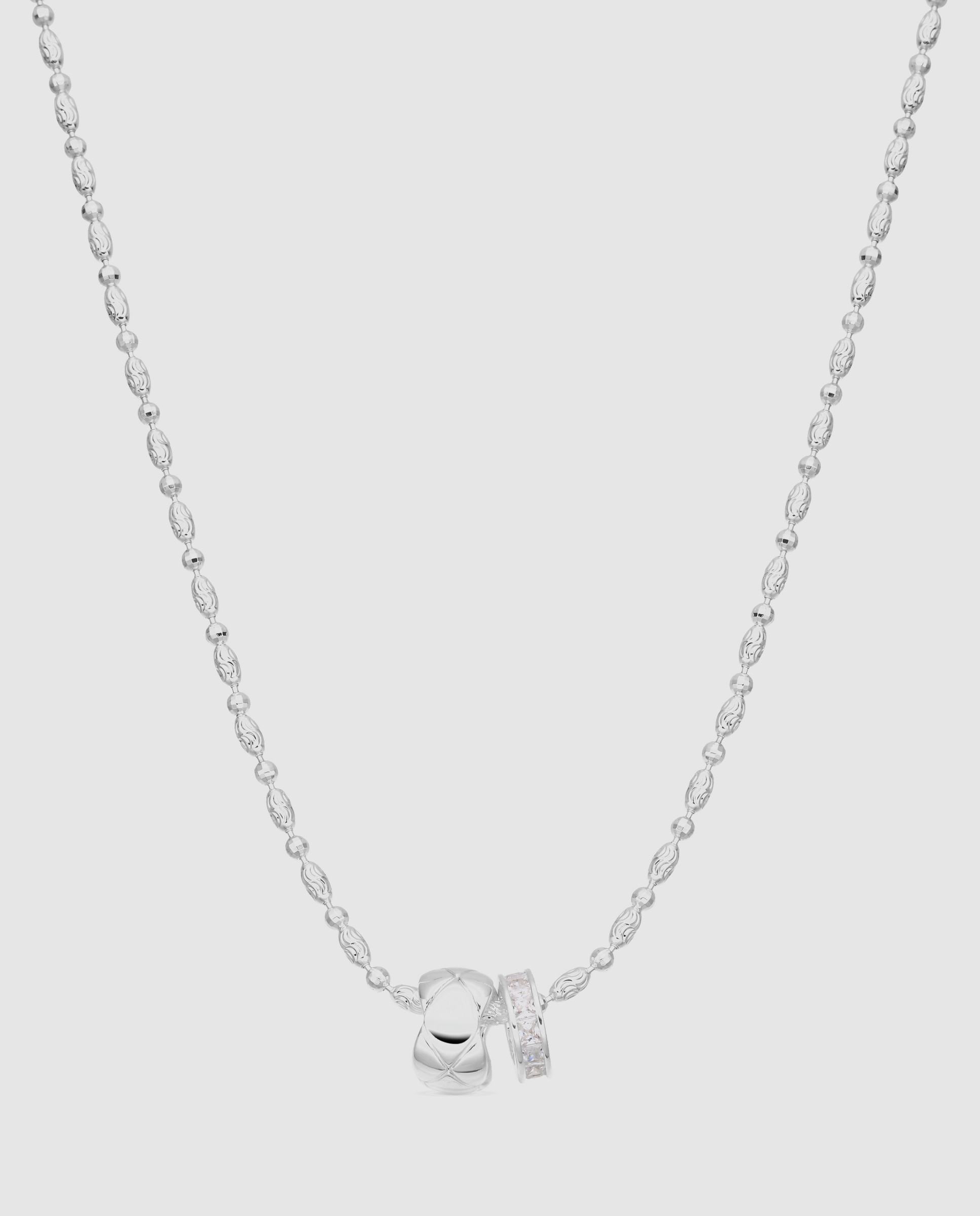 Imagen 0 de Collar acabado en rodio con circonita brillante Plateado