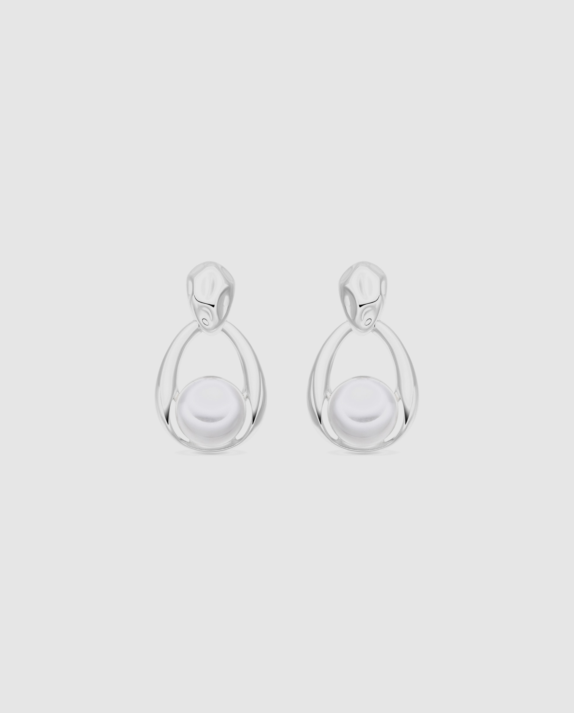 Imagen 1 de Pendientes basic con perla blanca acabados en rodio - Luxenter - Dorado Dorado