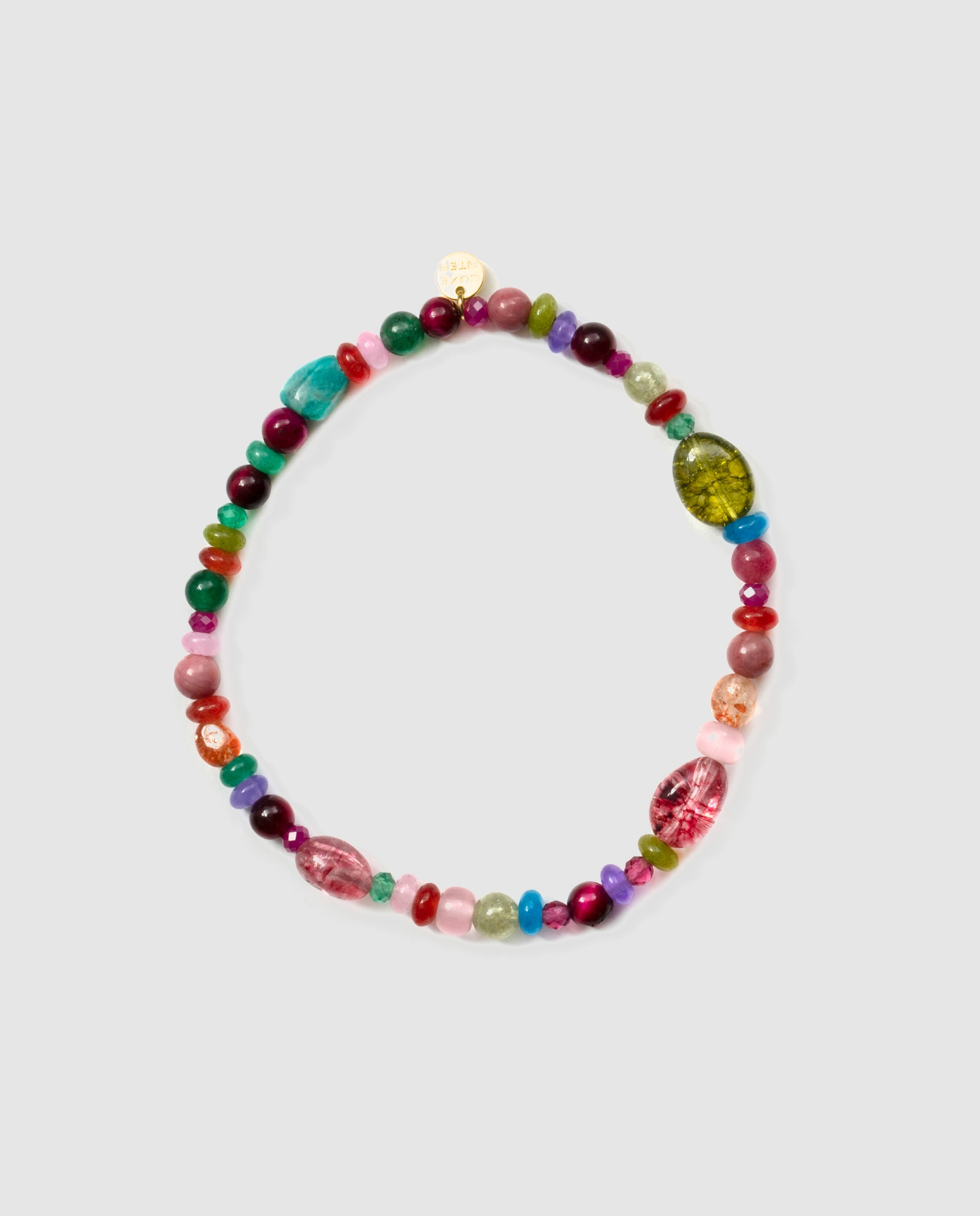 Pulsera de cadena trendy con cierre de plata de ley 925 con cristal multicolor acabada en oro amarillo de 18k - Luxenter - Multicolor Multicolor-2