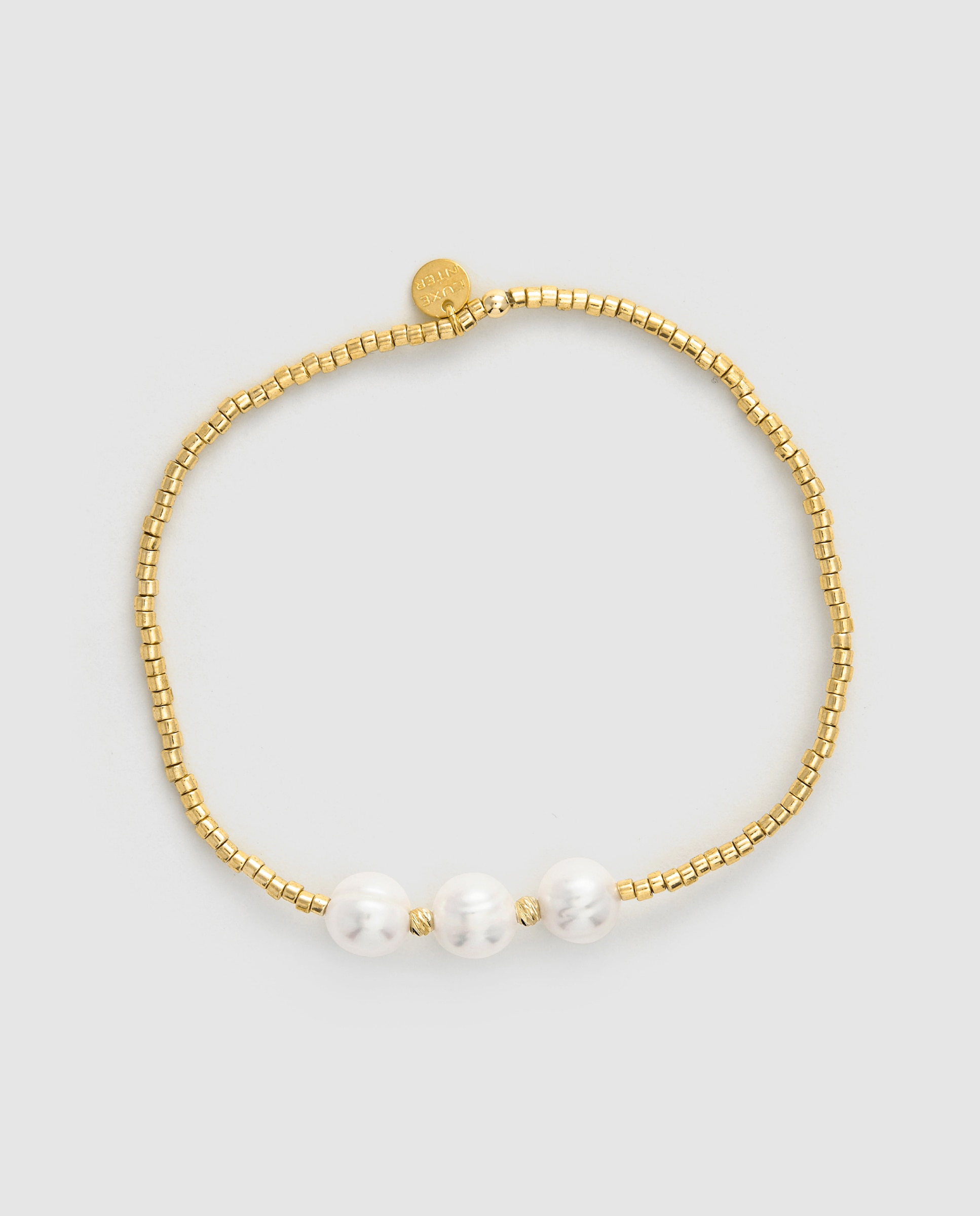 Pulsera de cadena pide un deseo de plata de ley 925 con perla blanca acabada en oro amarillo de 18k - Luxenter - Dorado Dorado-2