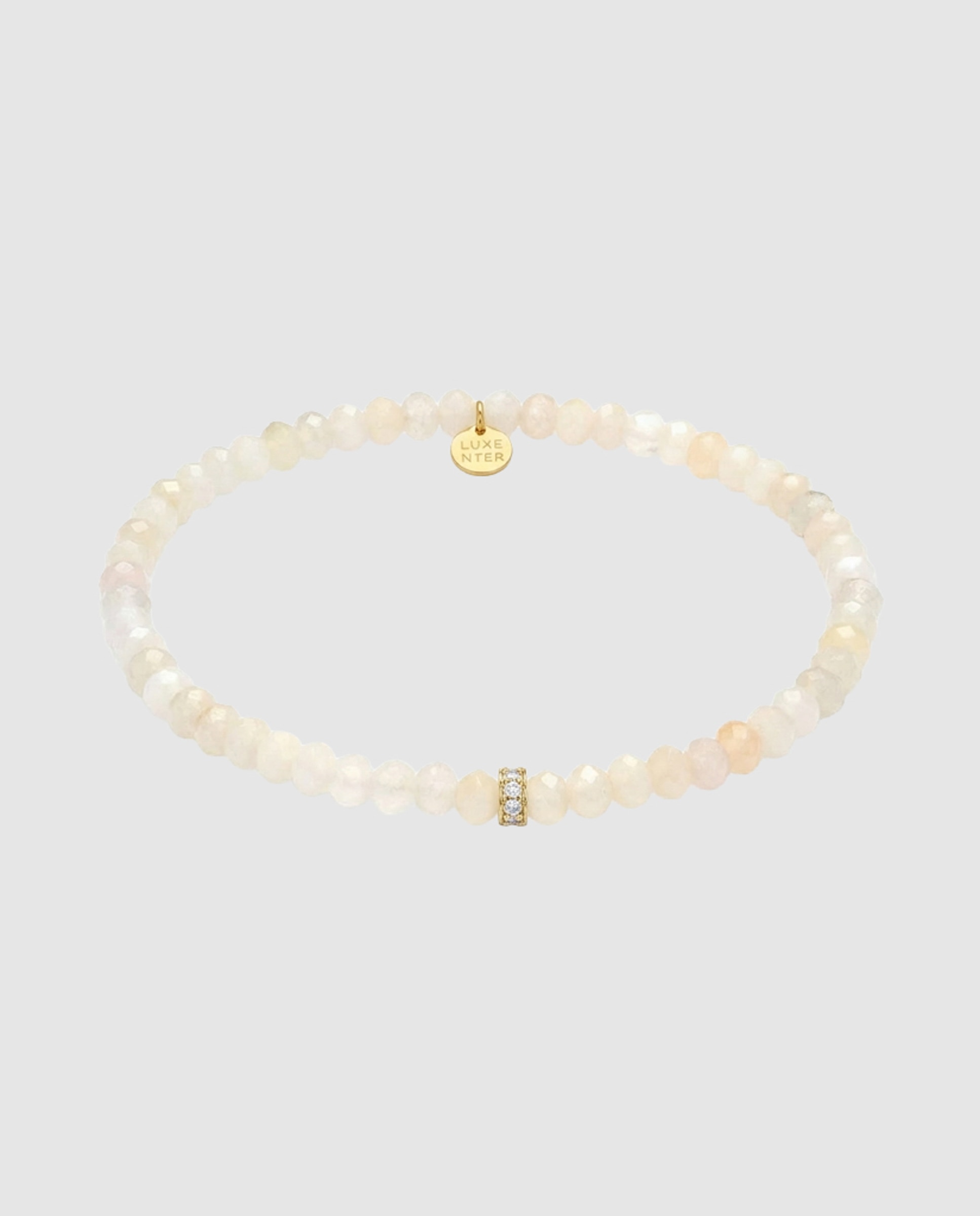 Pulsera de cadena africa con critsla blanco acabada en oro amarillo de 18k - Luxenter - Dorado Dorado-1