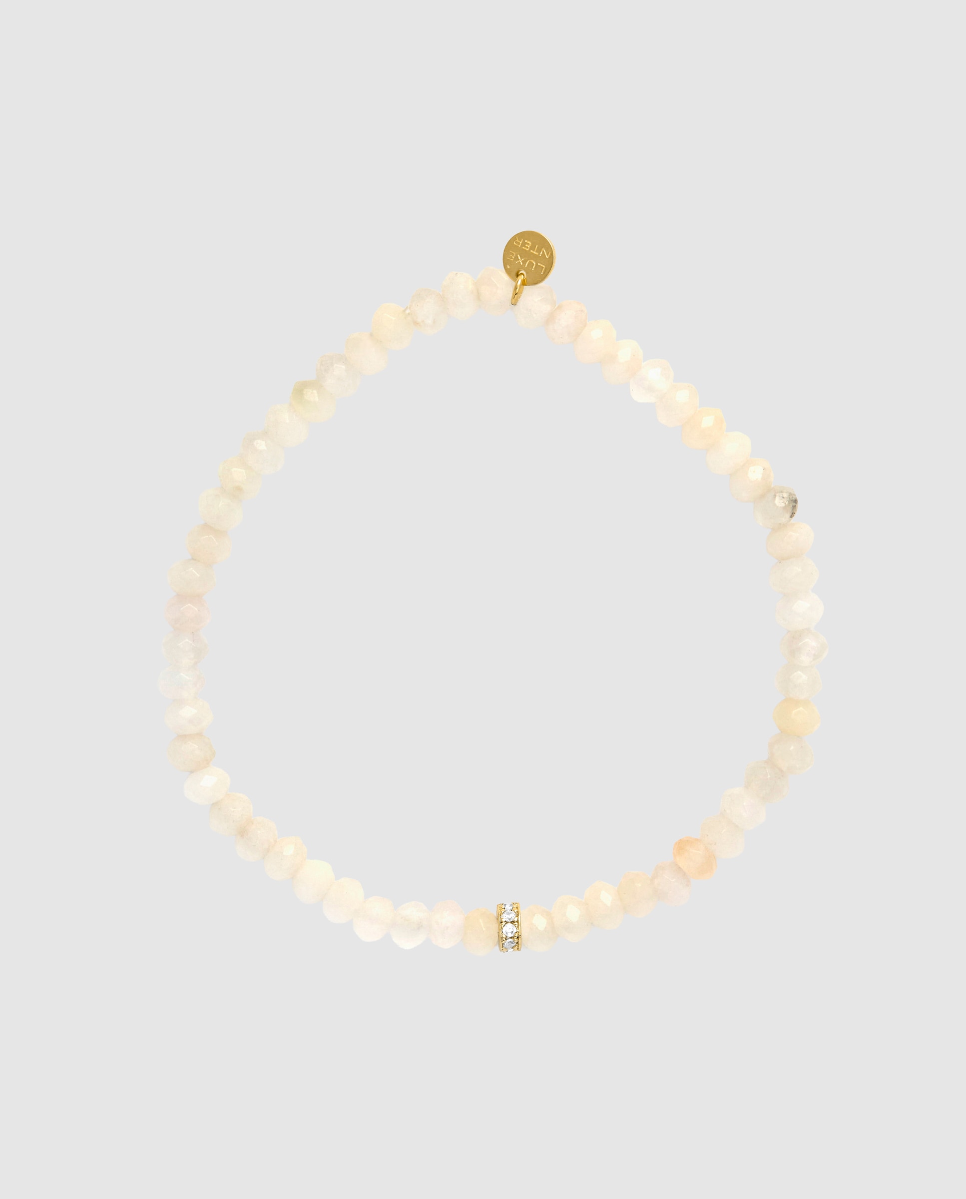 Pulsera de cadena africa con critsla blanco acabada en oro amarillo de 18k - Luxenter - Dorado Dorado-2