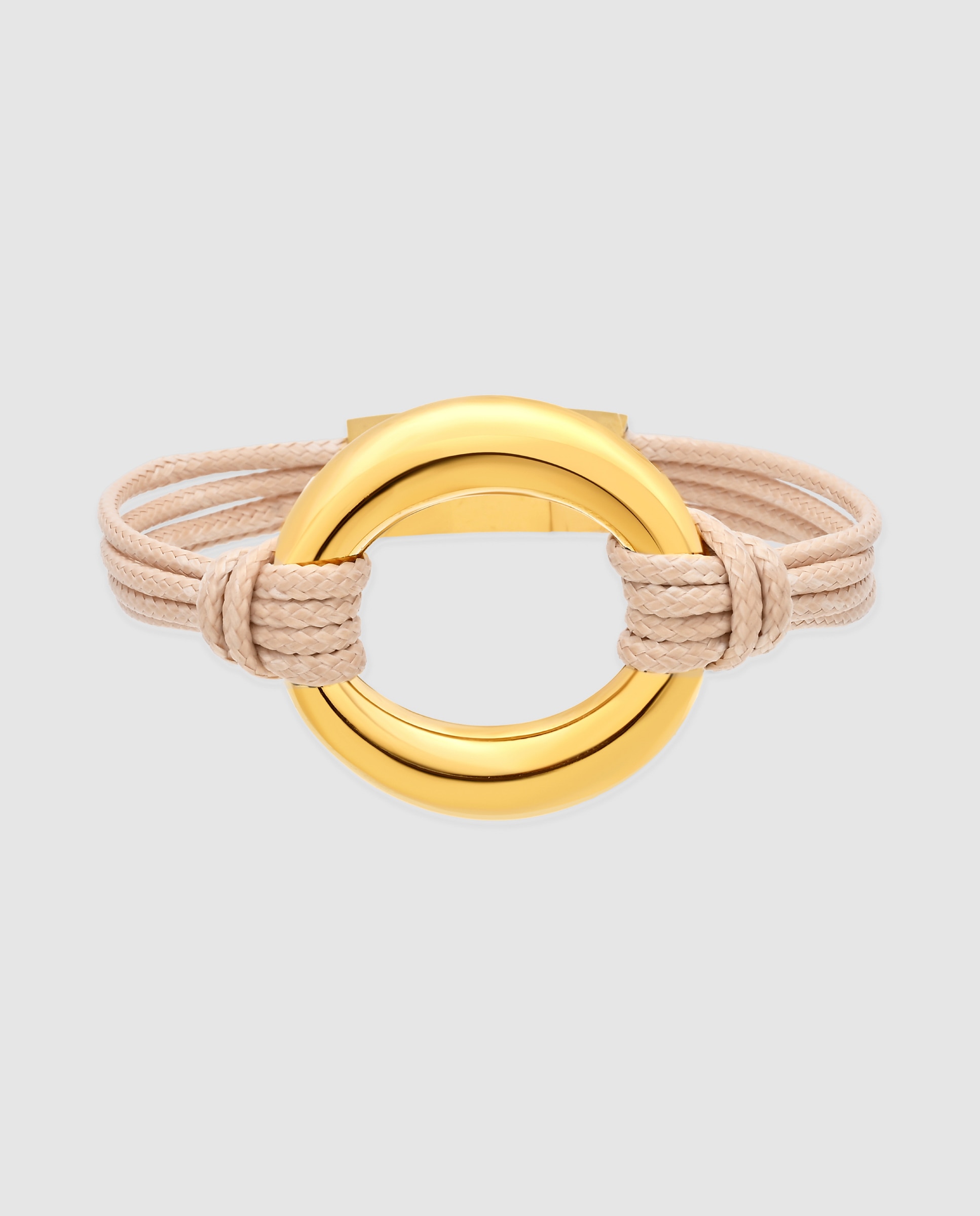 Pulsera de cordón e hilo boho de acero acabada en oro amarillo 18 quilates - Luxenter - Natural Natural-1
