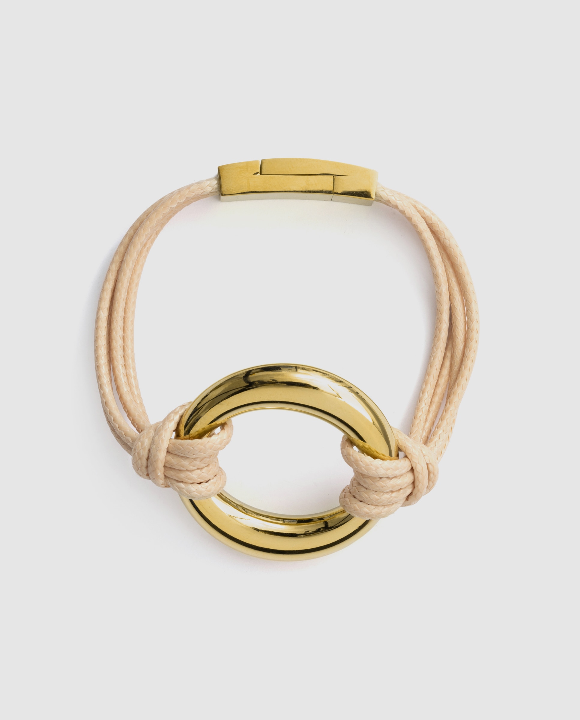 Pulsera de cordón e hilo boho de acero acabada en oro amarillo 18 quilates - Luxenter - Natural Natural-3