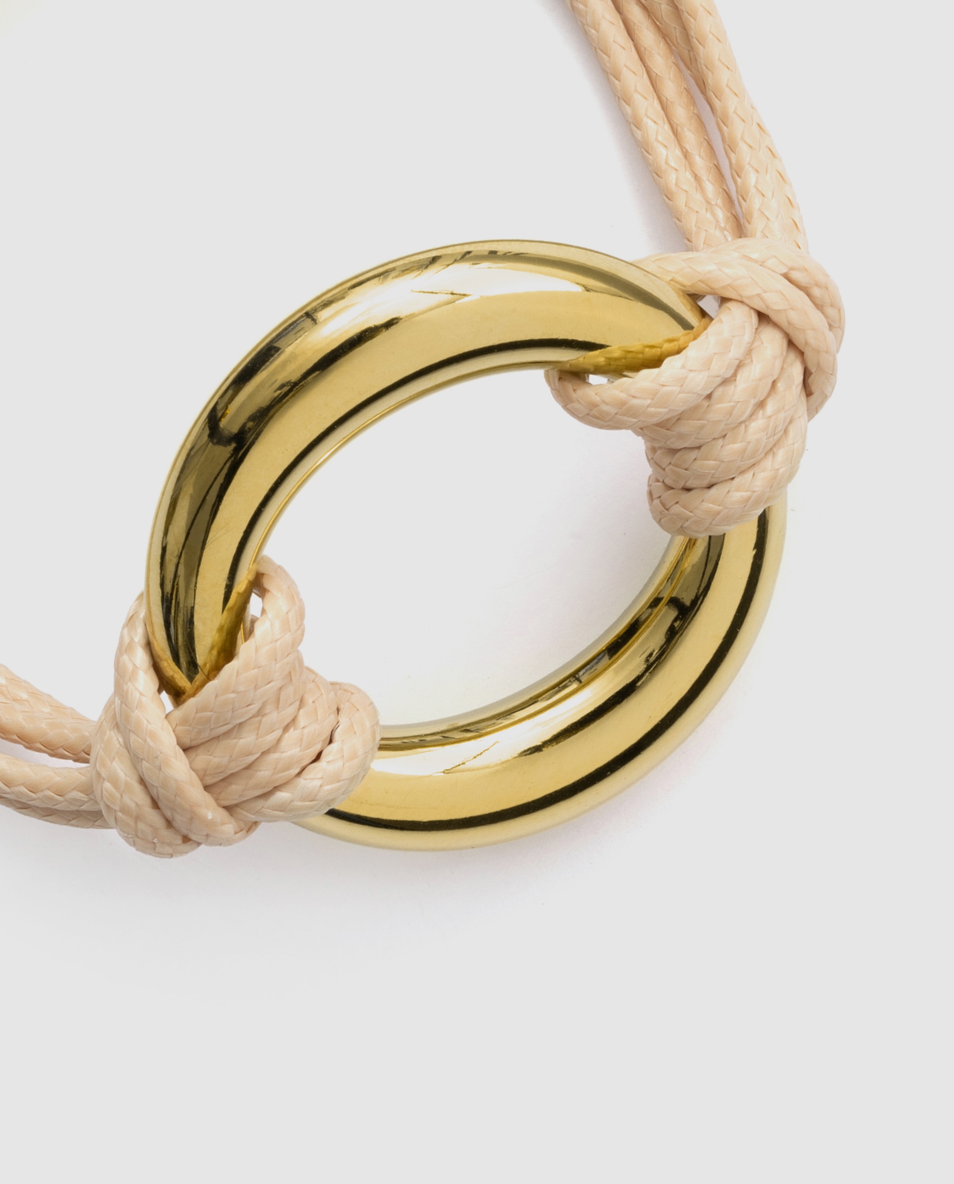 Pulsera de cordón e hilo boho de acero acabada en oro amarillo 18 quilates - Luxenter - Natural Natural-6
