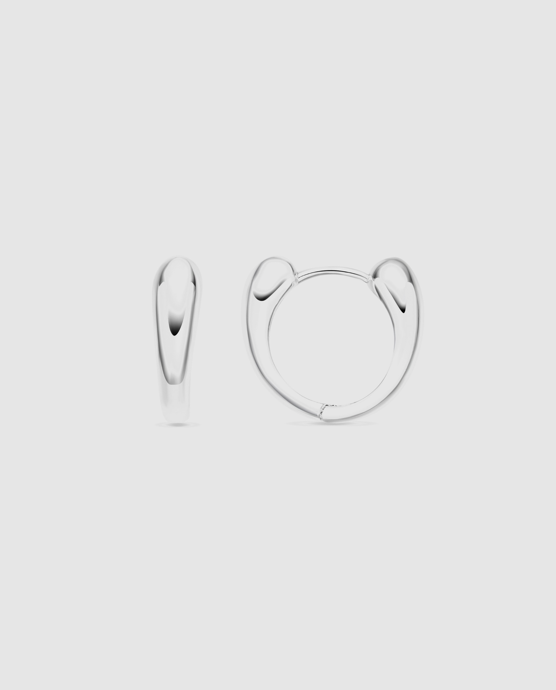 Pendientes de aro basic acabados en rodio - Luxenter - Plateado Plateado-1