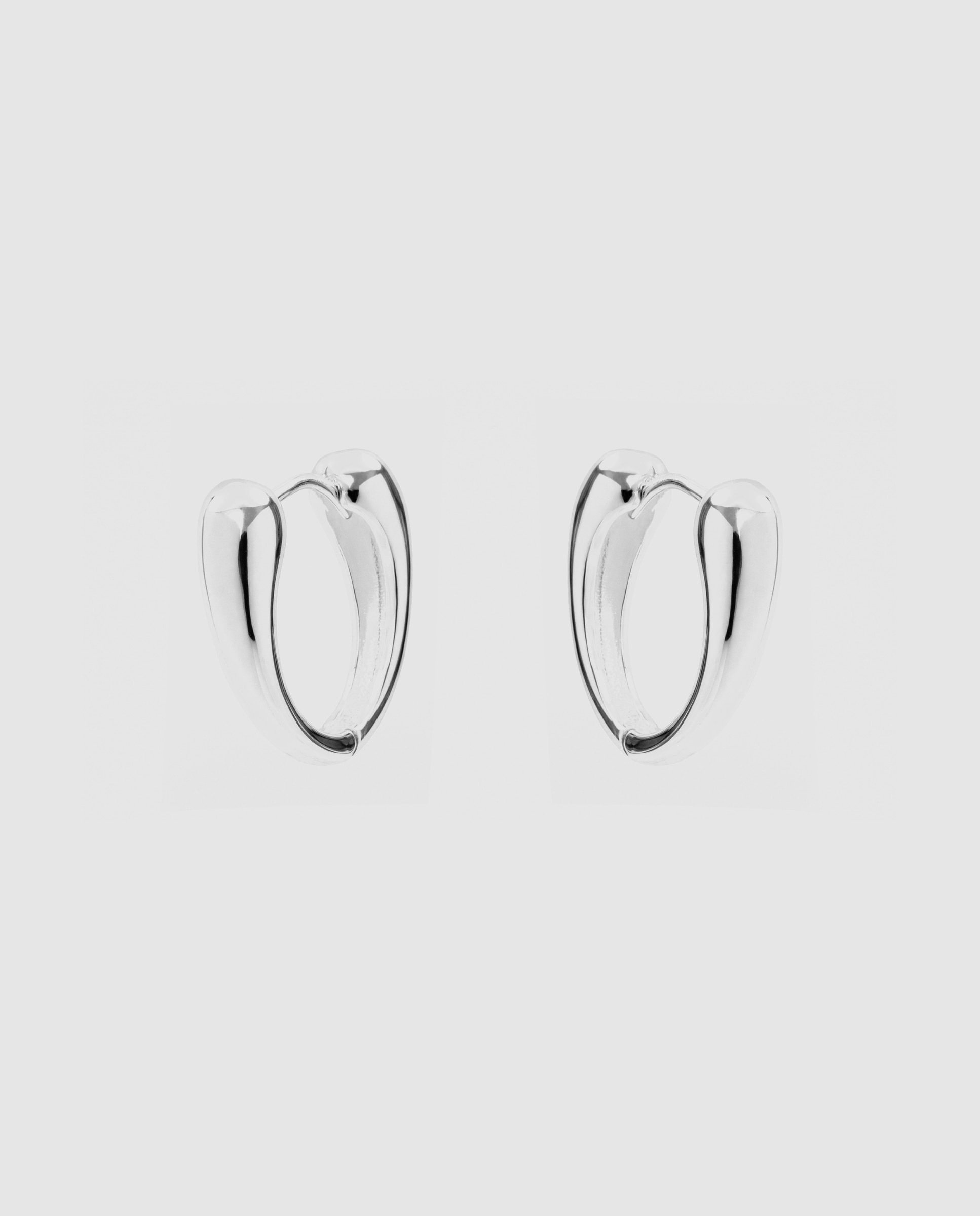 Pendientes de aro basic acabados en rodio - Luxenter - Plateado Plateado-2