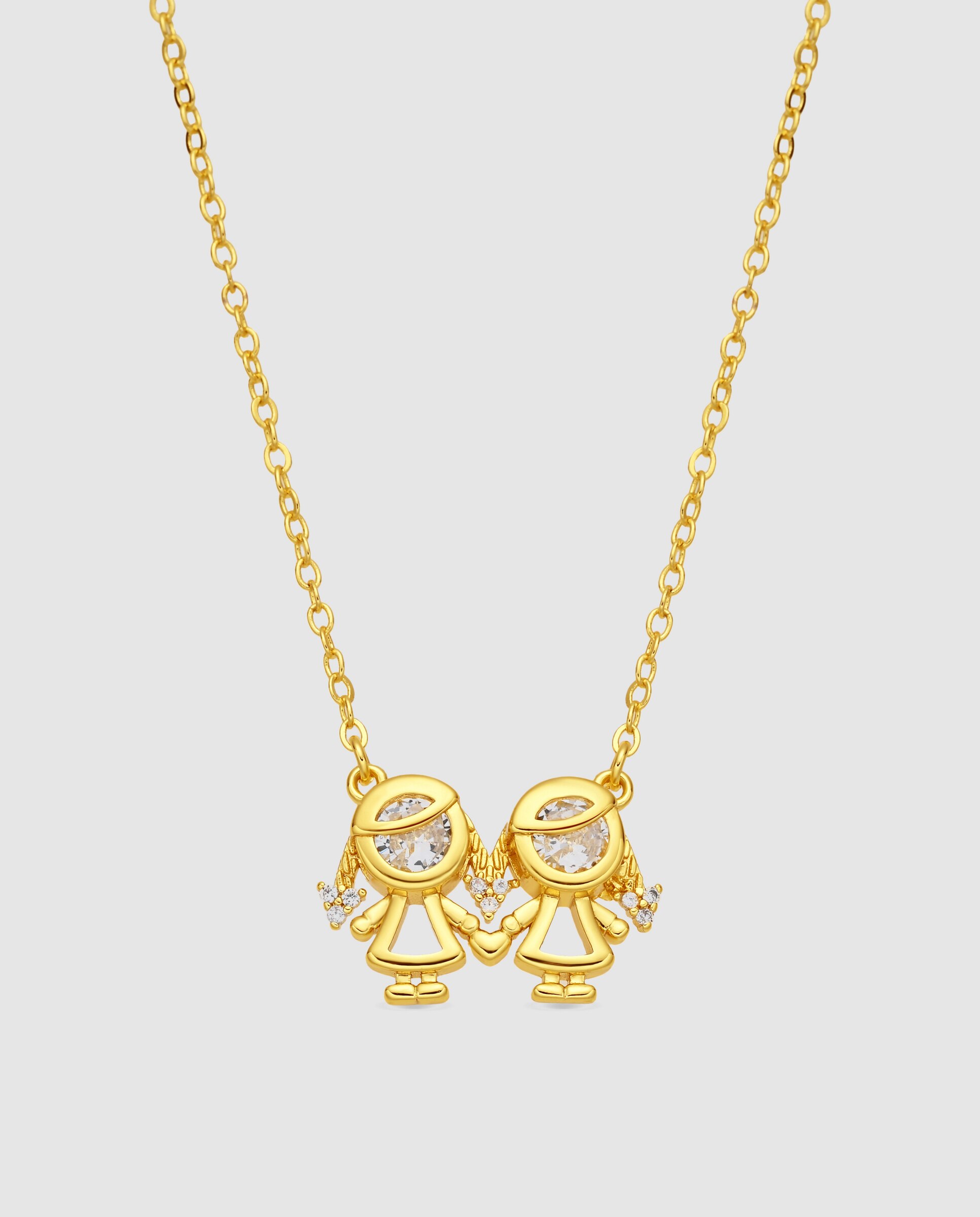 Collar Pide Un Deseo acabado en oro amarillo de 18k con cristal