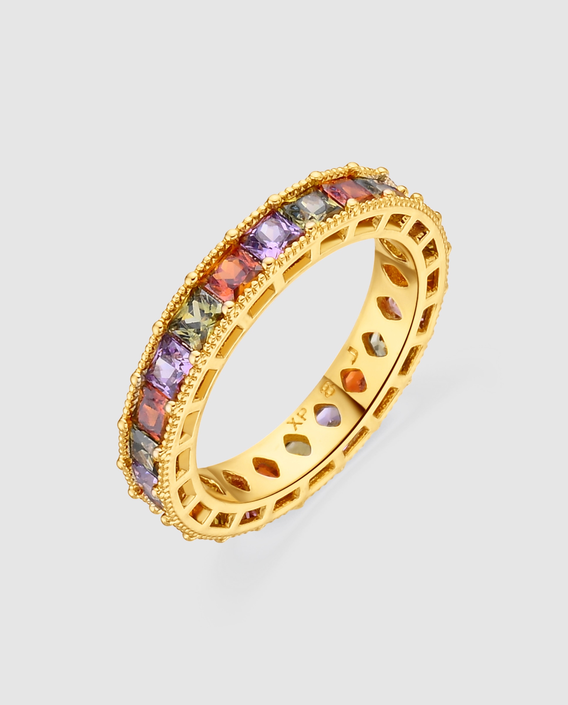 Imagen 1 de Anillo special edition con circonita multicolor acabado en oro amarillo de 18k - Luxenter - Multicolor Multicolor