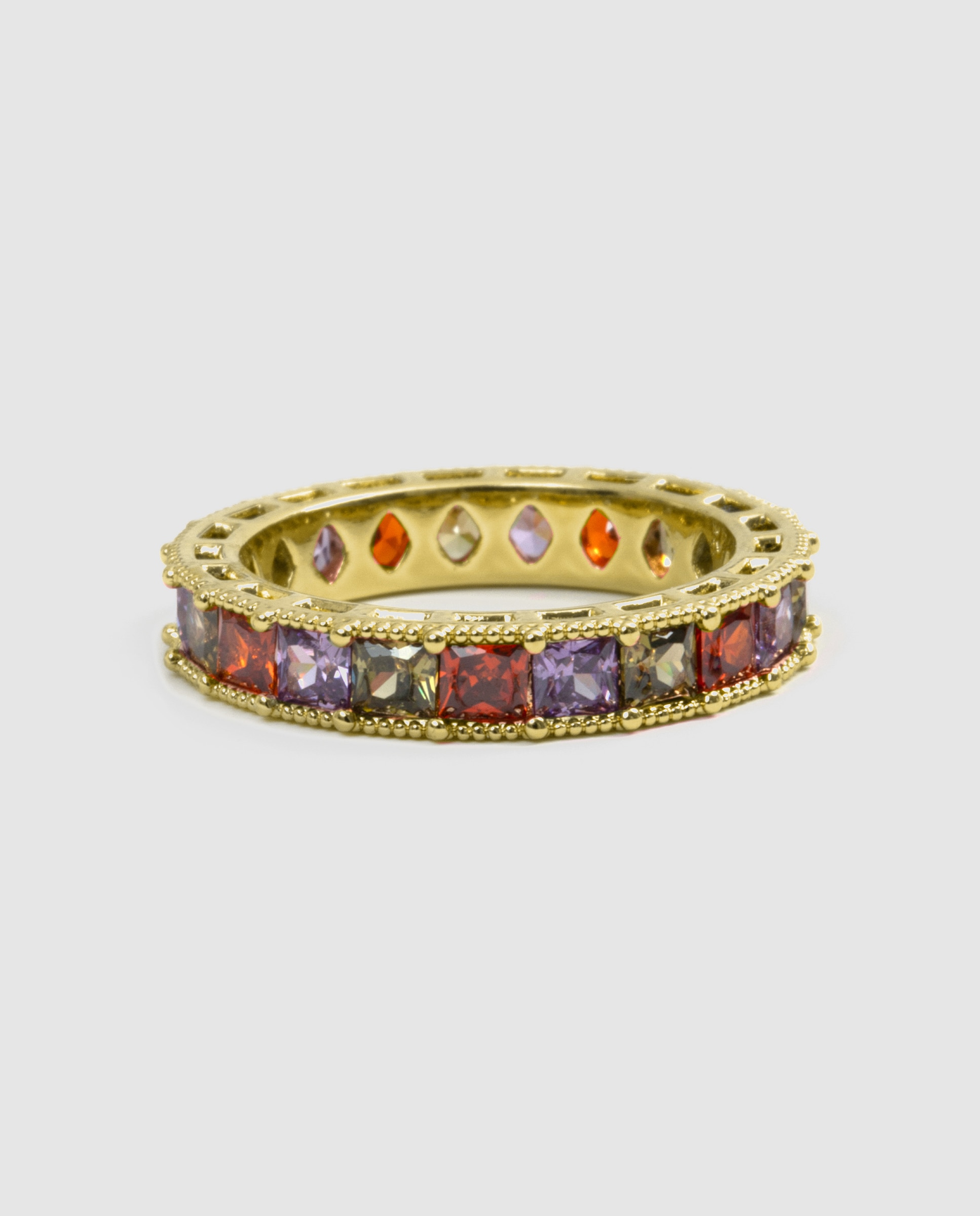 Imagen 3 de Anillo special edition con circonita multicolor acabado en oro amarillo de 18k - Luxenter - Multicolor Multicolor