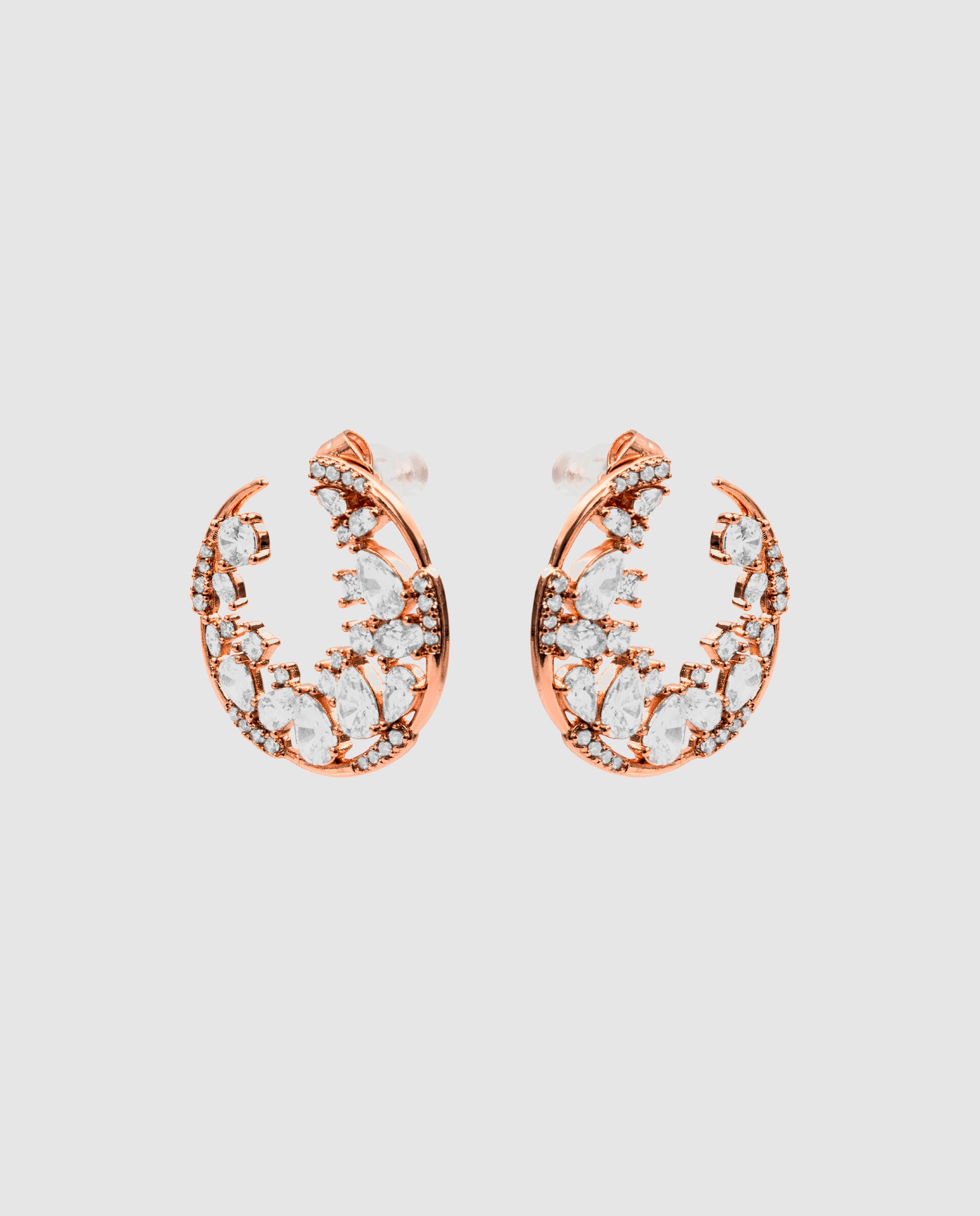 Pendientes special edition con circonita brillante acabados en oro rosa 18k - Luxenter - Dorado Dorado-2