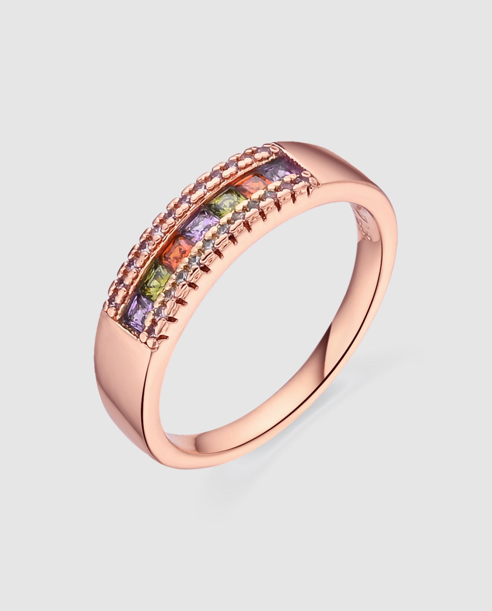 Imagen 1 de Anillo special edition con circonita multicolor acabado en oro rosa 18k - Luxenter - Multicolor Multicolor