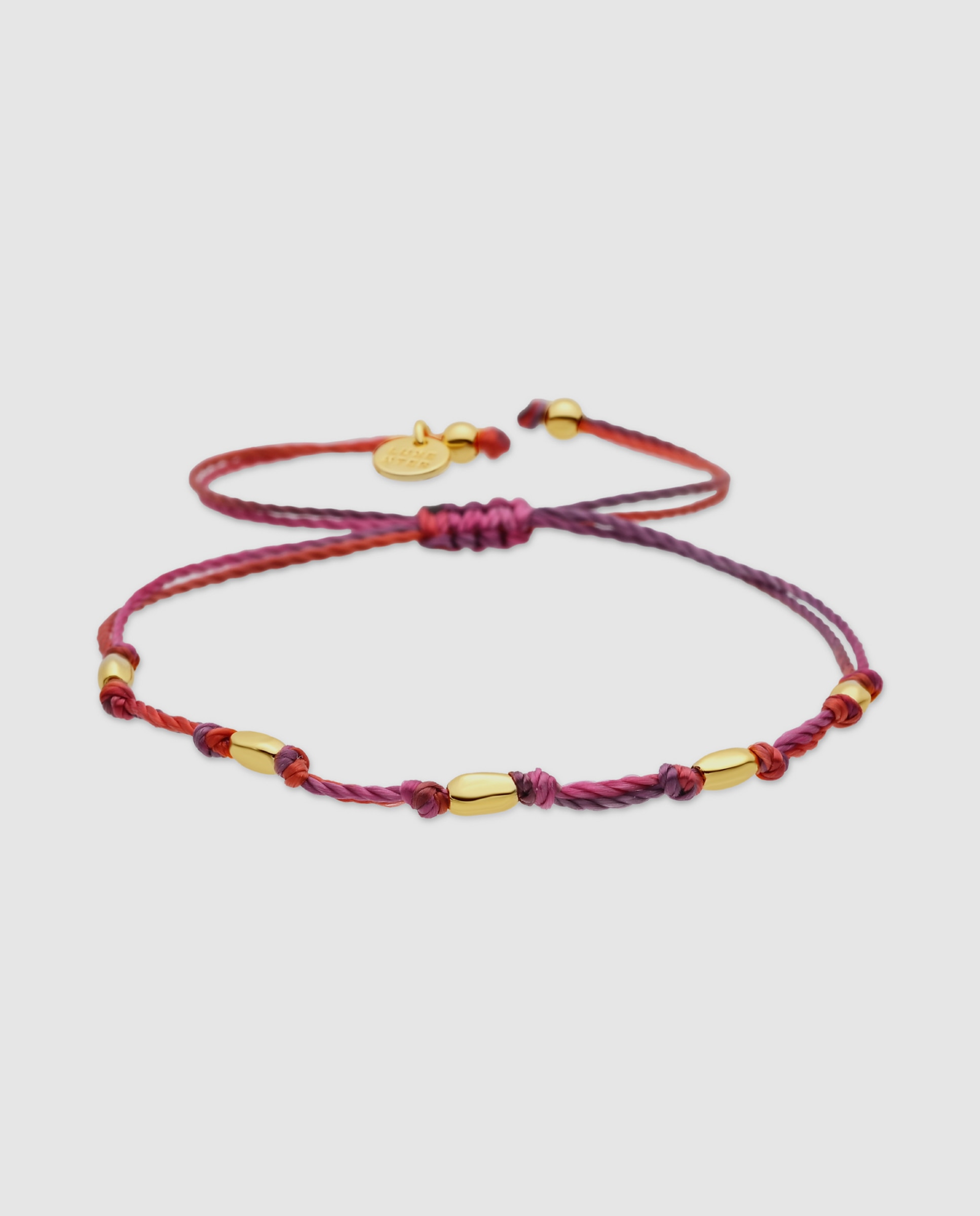 Pulsera tobillera africa acabada en oro amarillo de 18k con algodón - Luxenter - Multicolor Multicolor-1