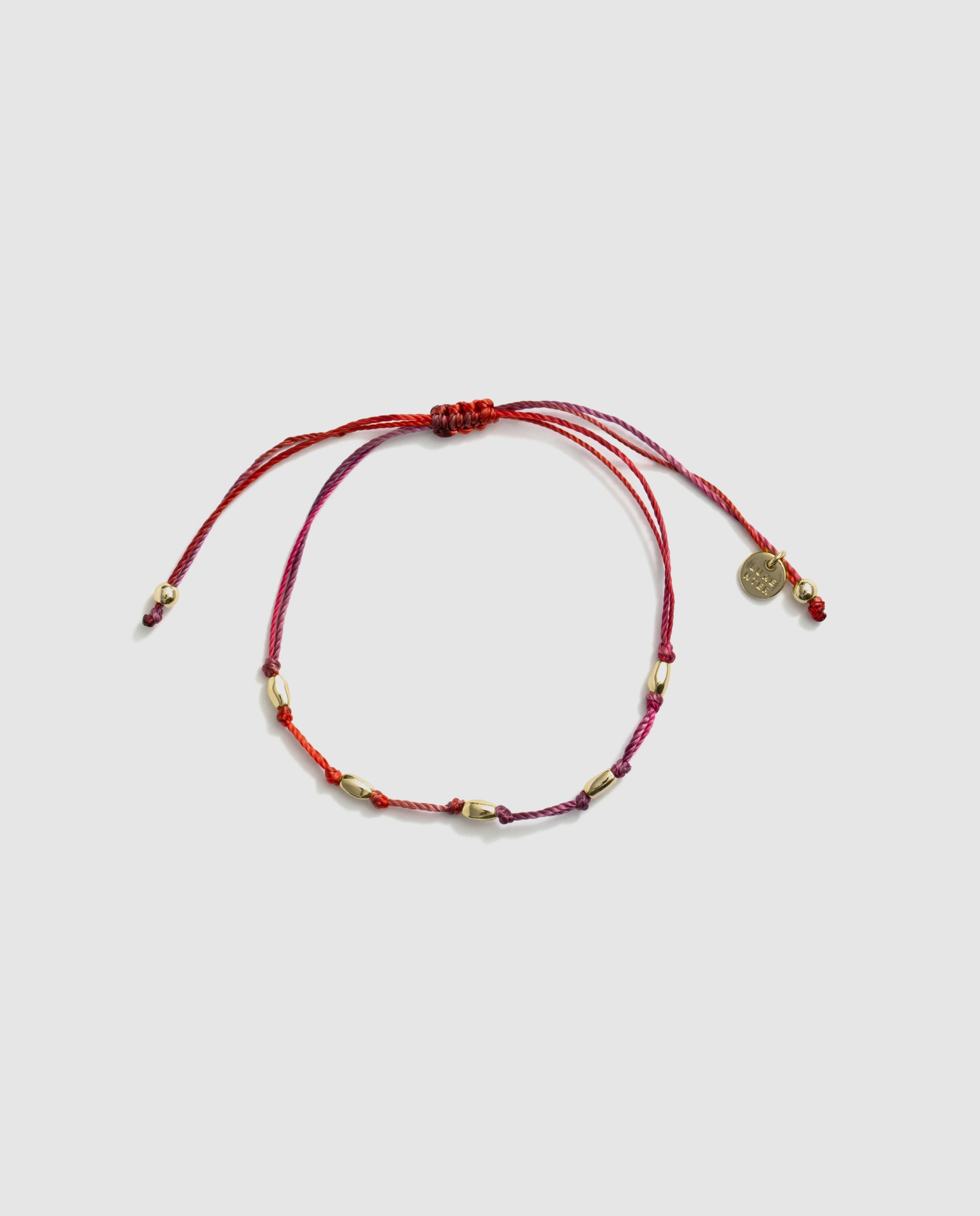 Pulsera tobillera africa acabada en oro amarillo de 18k con algodón - Luxenter - Multicolor Multicolor-3