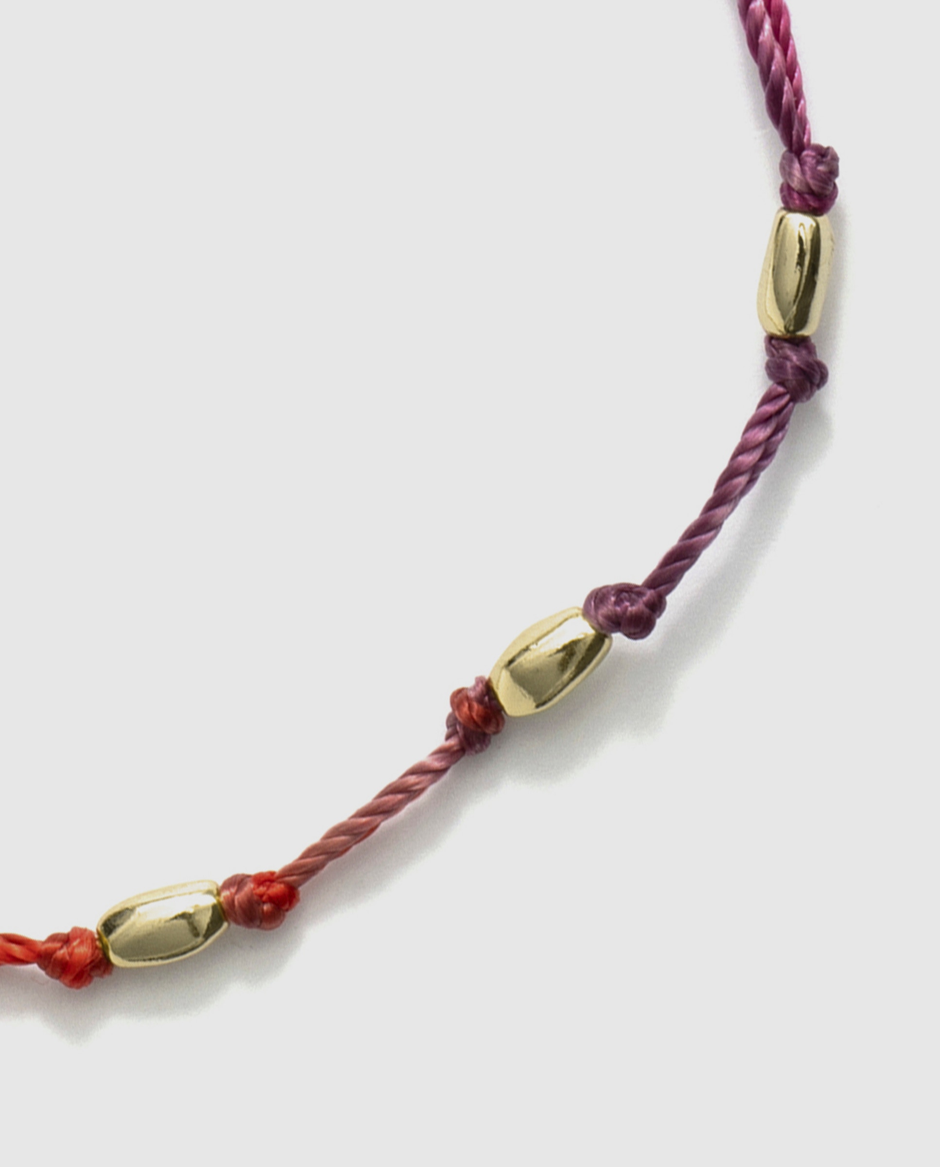 Pulsera tobillera africa acabada en oro amarillo de 18k con algodón - Luxenter - Multicolor Multicolor-6