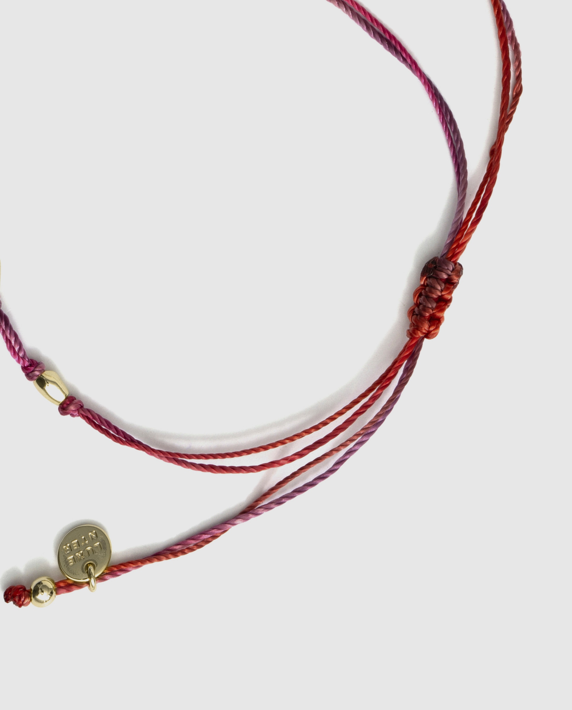 Pulsera tobillera africa acabada en oro amarillo de 18k con algodón - Luxenter - Multicolor Multicolor-7