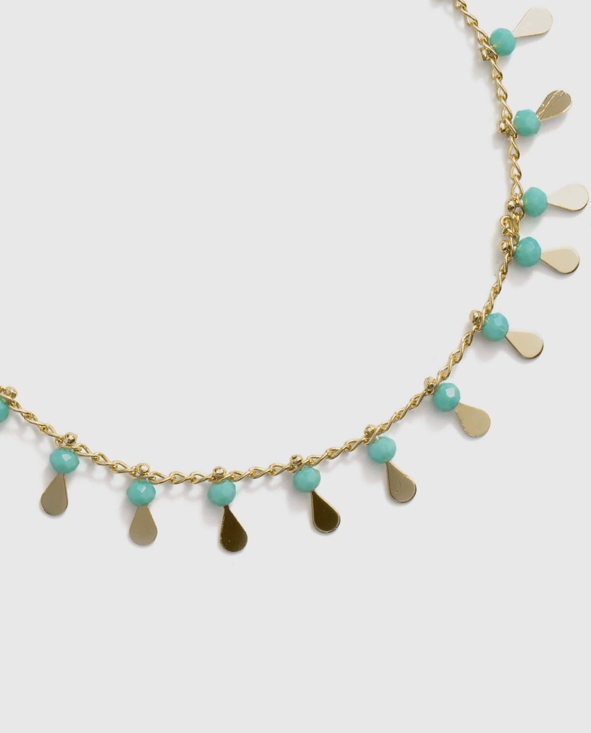 Pulsera de cadena áfrica acabada en oro amarillo de 18k con cristal - Luxenter - Azul Azul-6