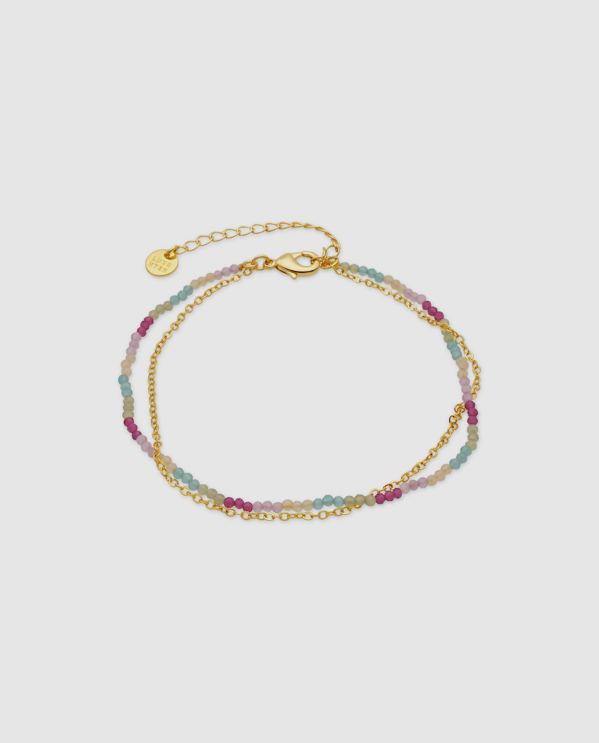 Pulsera de cadena áfrica acabada en oro amarillo de 18k con cristal - Luxenter - Multicolor Multicolor-1