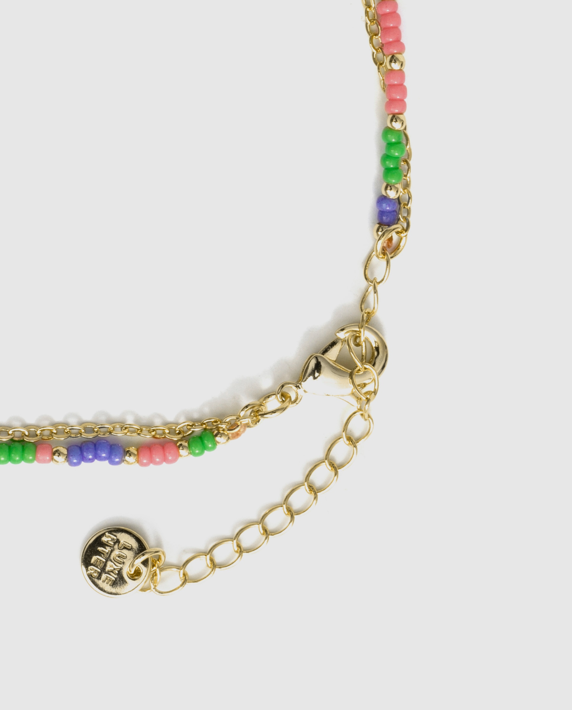 Pulsera tobillera africa acabada en oro amarillo de 18k con cristal - Luxenter - Morado Morado-7