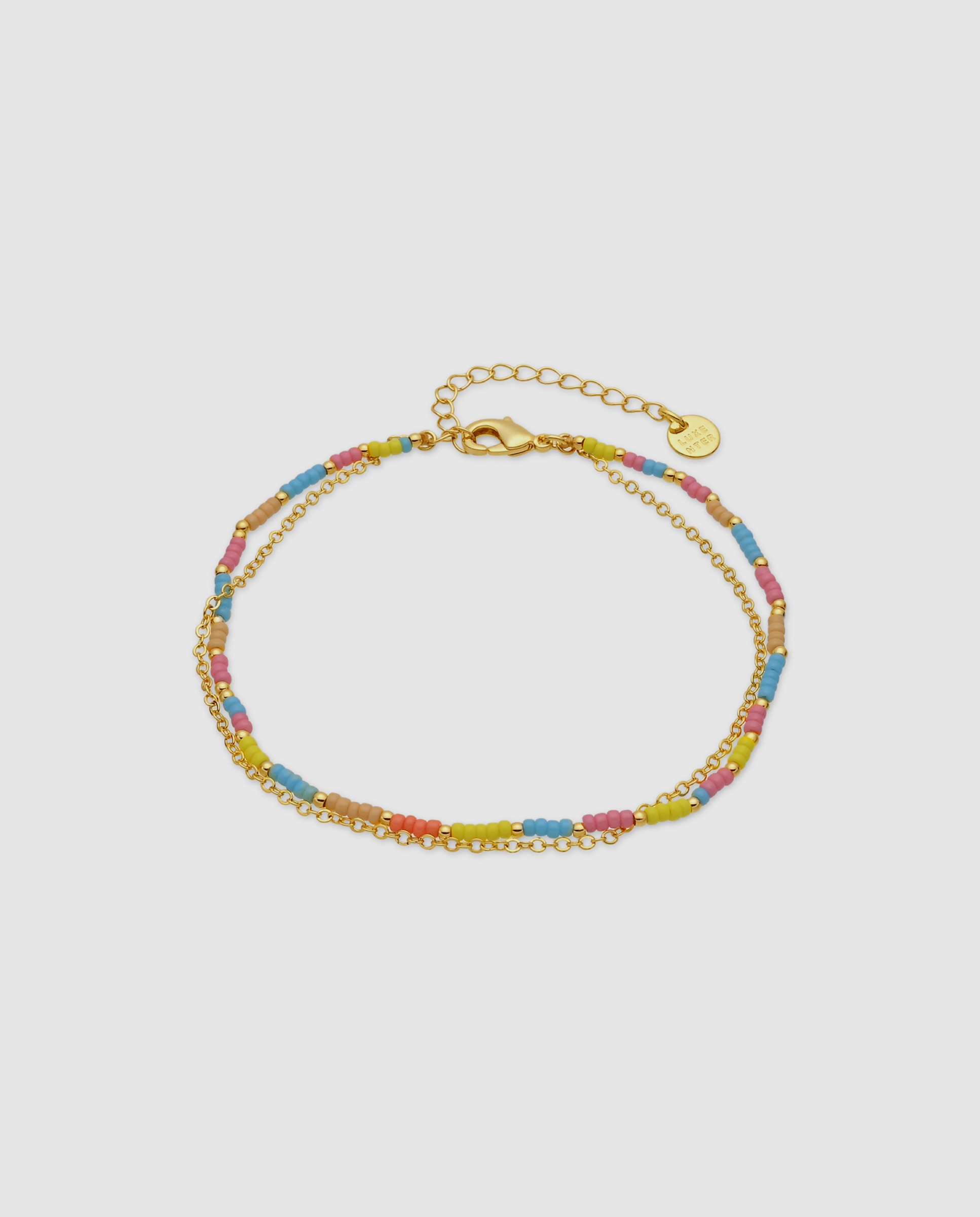 Pulsera de cadena áfrica acabada en oro amarillo de 18k con cristal - Luxenter - Multicolor Multicolor-1