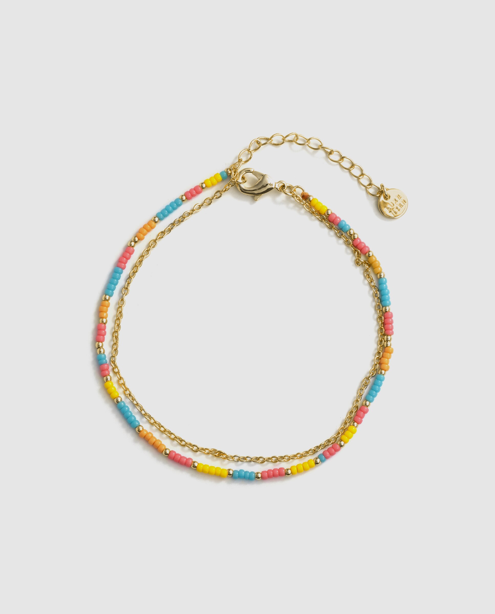 Pulsera de cadena áfrica acabada en oro amarillo de 18k con cristal - Luxenter - Multicolor Multicolor-3
