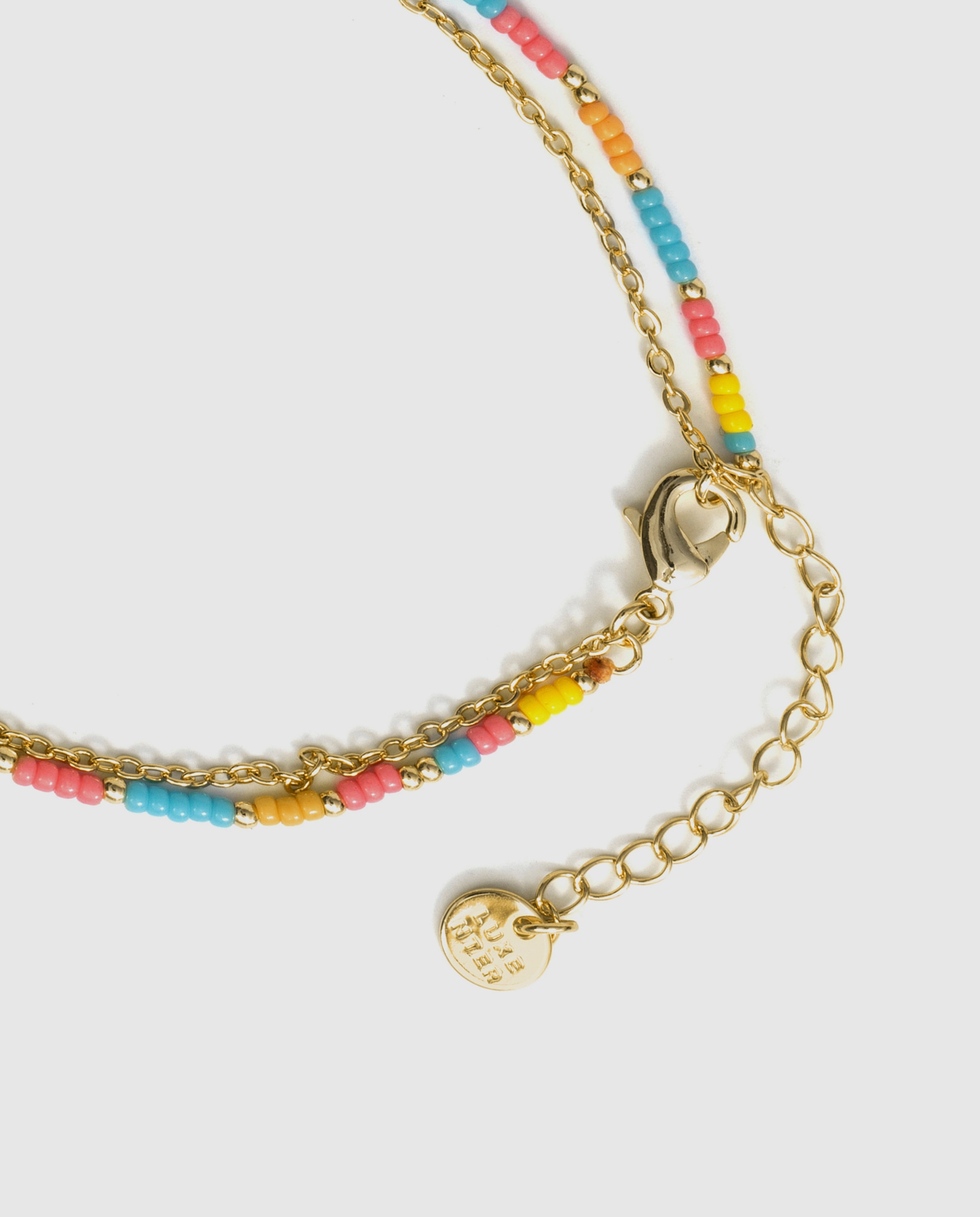 Pulsera de cadena áfrica acabada en oro amarillo de 18k con cristal - Luxenter - Multicolor Multicolor-7
