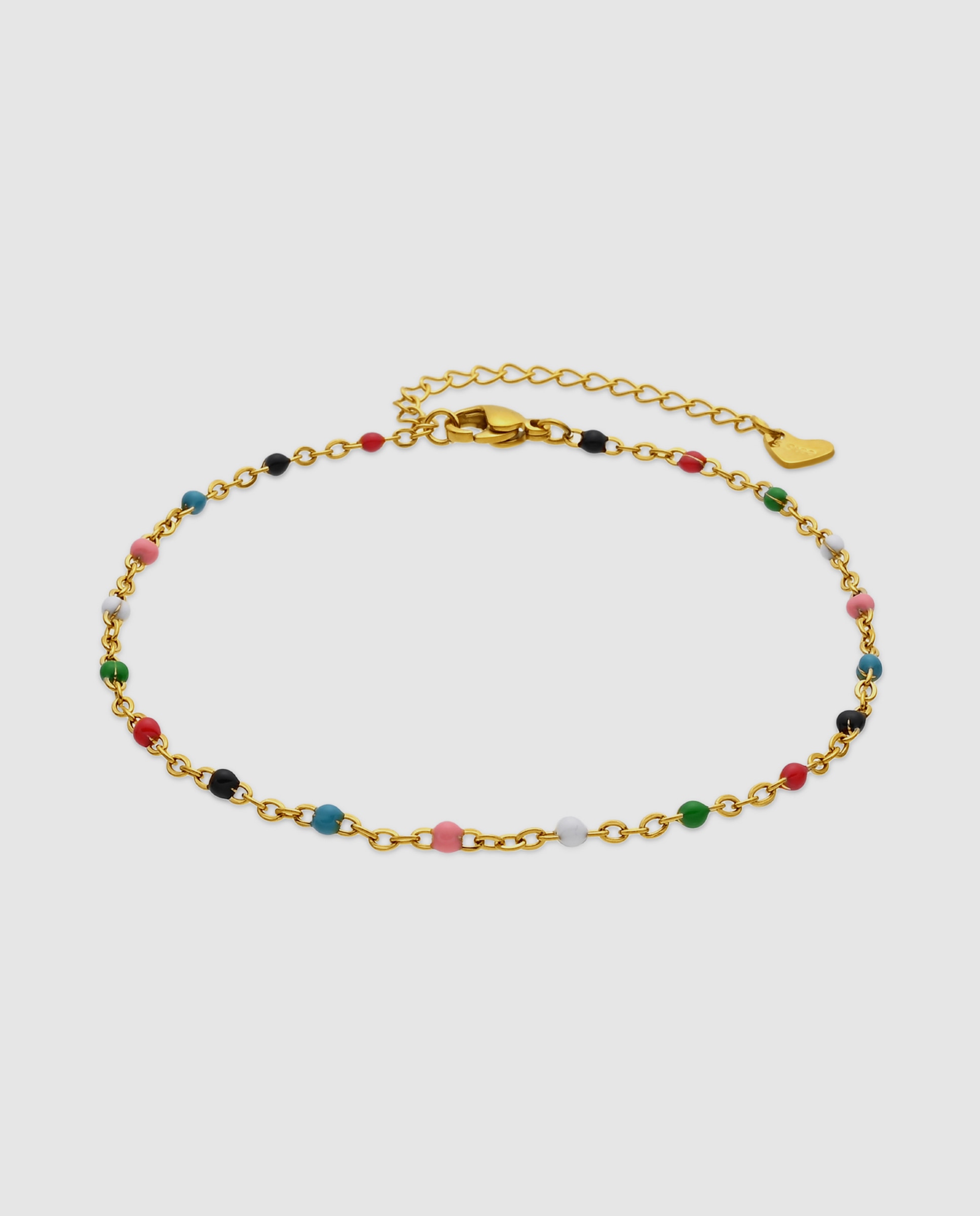 Imagen 0 de Pulsera de cadena de acero áfrica acabada en oro amarillo de 18k con lacado Multicolor