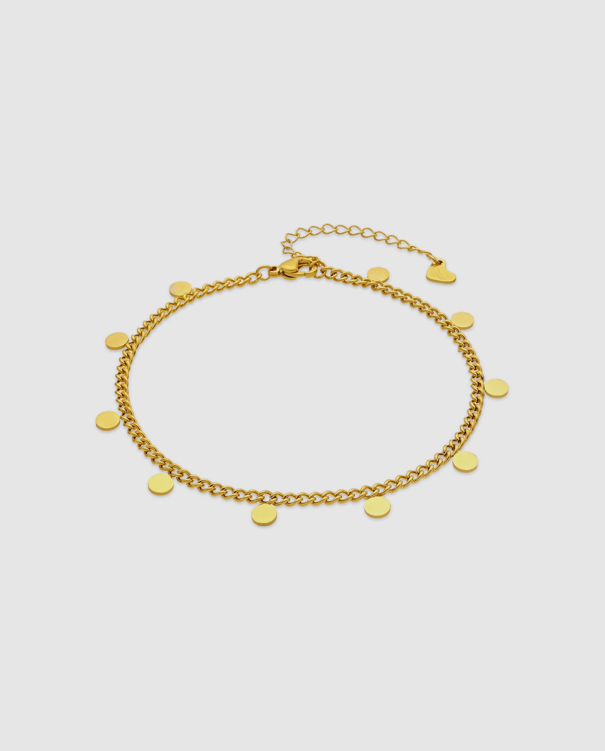 Imagen 0 de Pulsera de cadena de acero acabada en oro amarillo 18k Dorado
