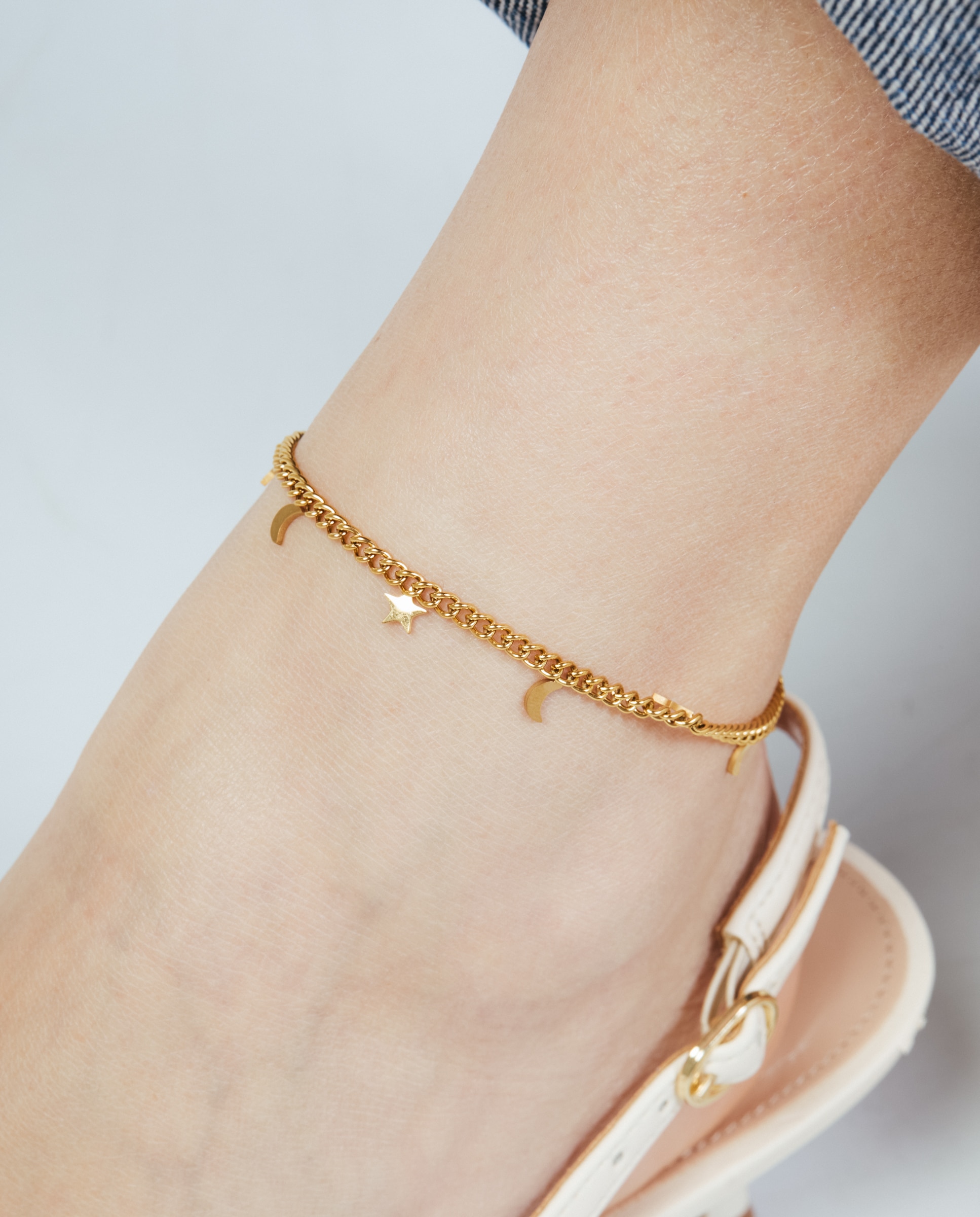 Pulsera de cadena de acero africa acabada en oro amarillo de 18k - Luxenter - Dorado Dorado-4