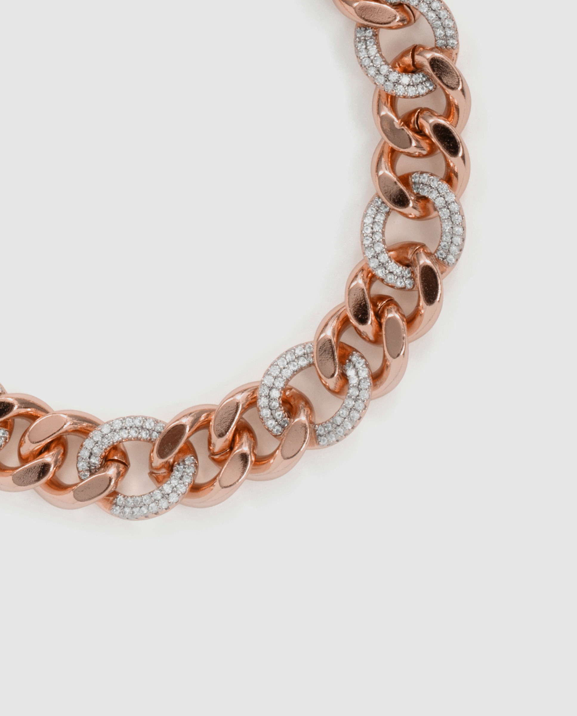 Pulsera de cadena special edition acabada en oro de 18k con circonita brillante - Luxenter - Rosa Rosa-6