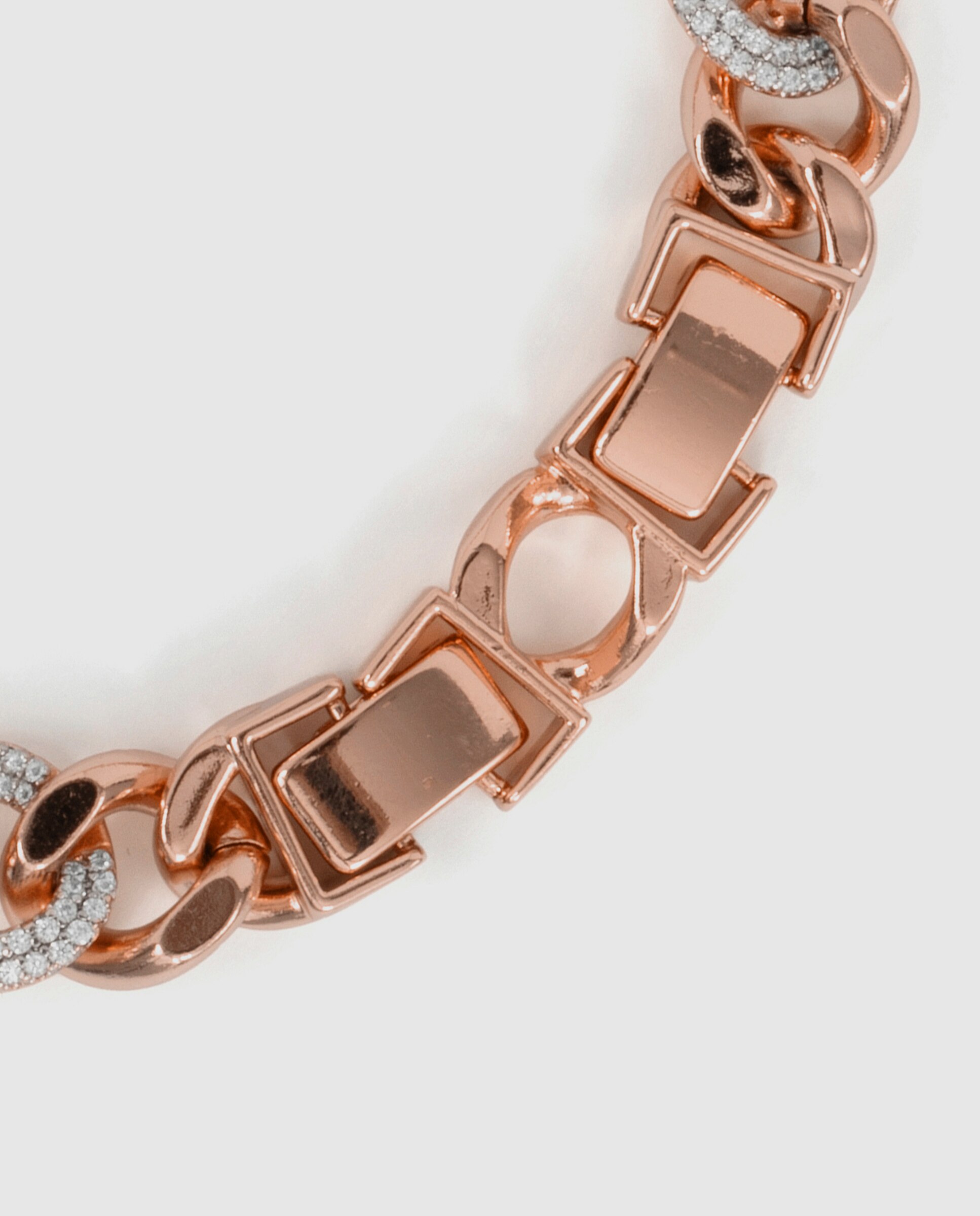 Pulsera de cadena special edition acabada en oro de 18k con circonita brillante - Luxenter - Rosa Rosa-7