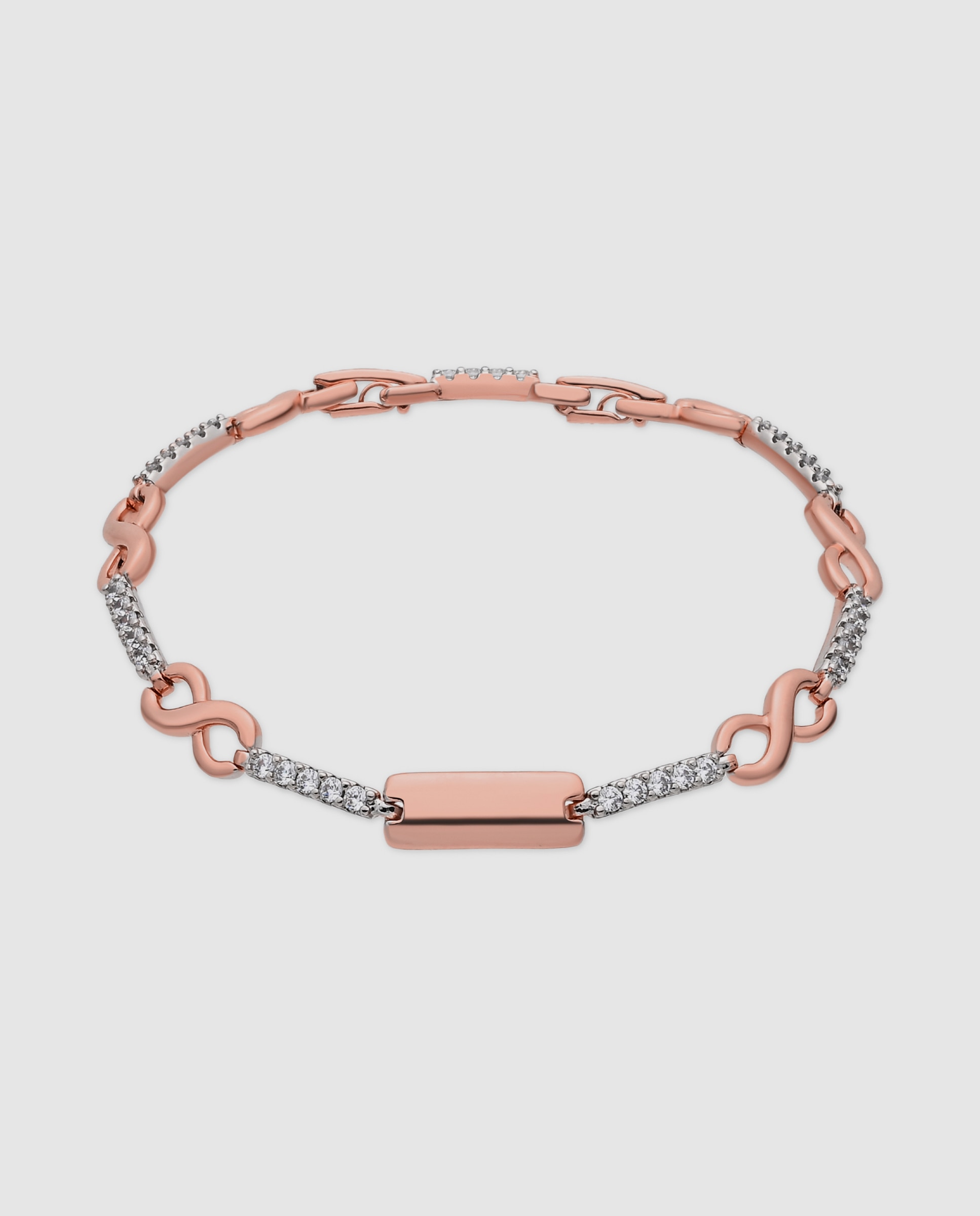 Pulsera de cadena special edition acabada en oro de 18k con circonita brillante - Luxenter - Rosa Rosa-1