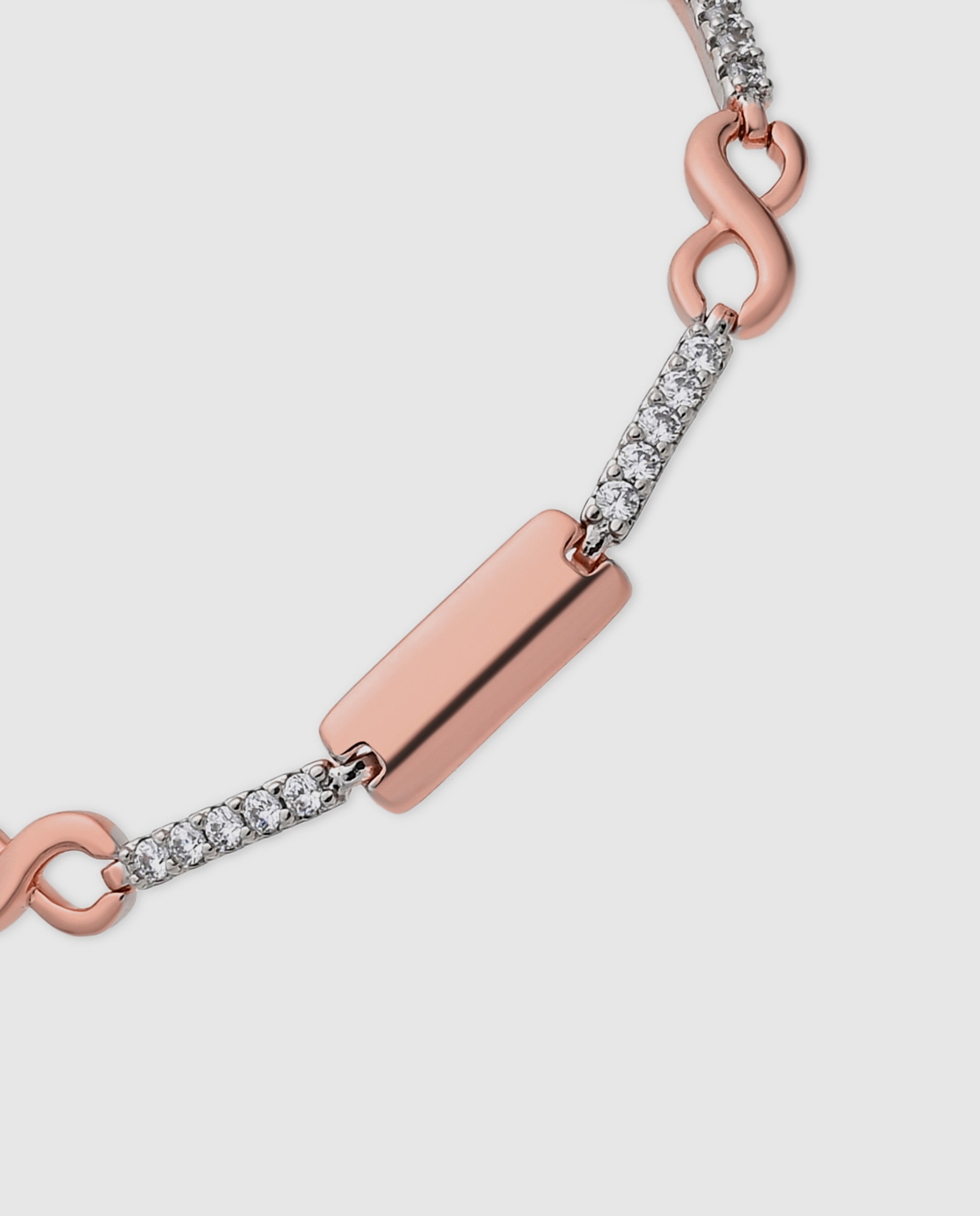Pulsera de cadena special edition acabada en oro de 18k con circonita brillante - Luxenter - Rosa Rosa-6