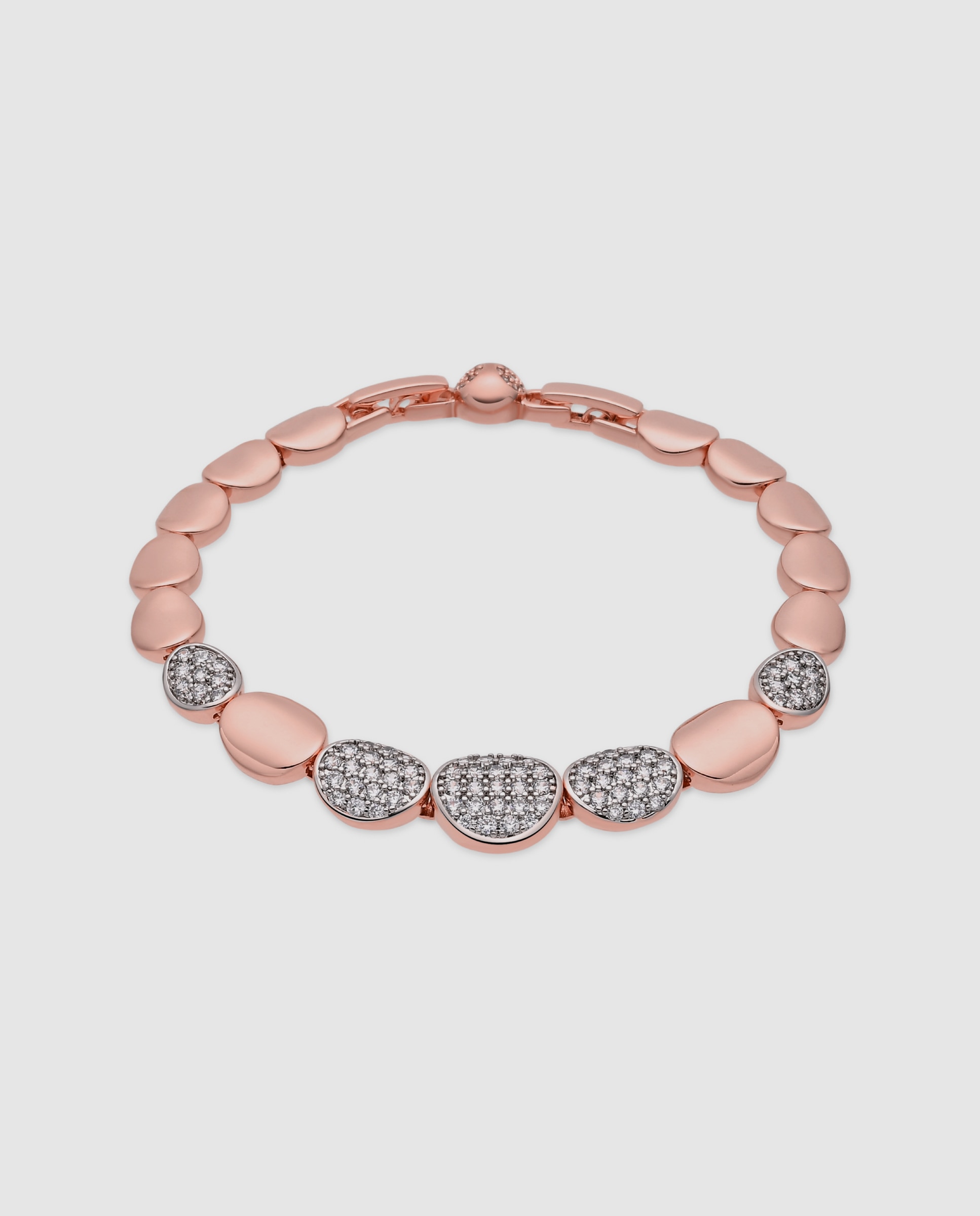 Pulsera de cadena special edition acabada en oro de 18k con circonita brillante - Luxenter - Rosa Rosa-1