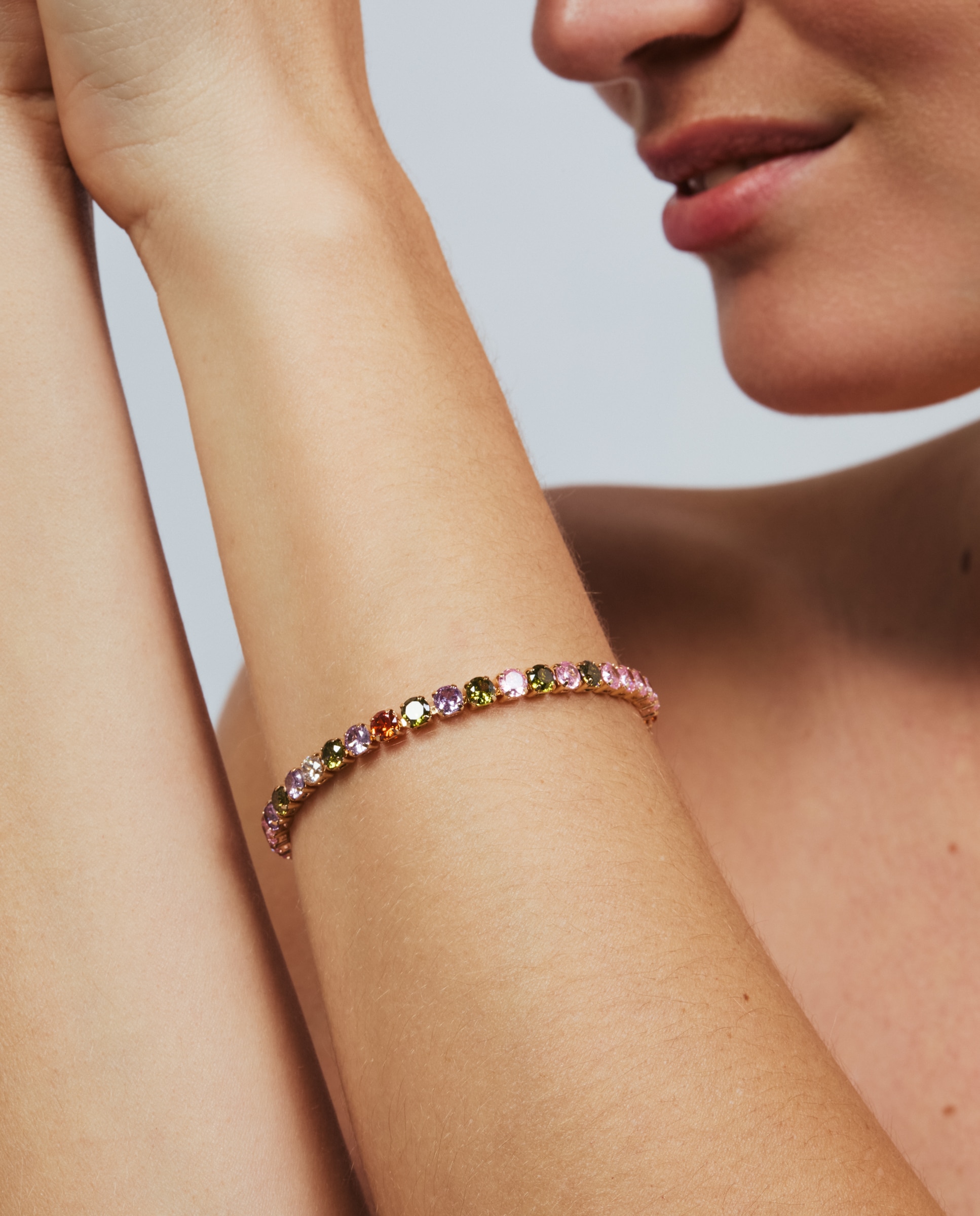 Pulsera de cadena special edition acabada en oro rosa de 18k con circonita - Luxenter - Multicolor Multicolor-4