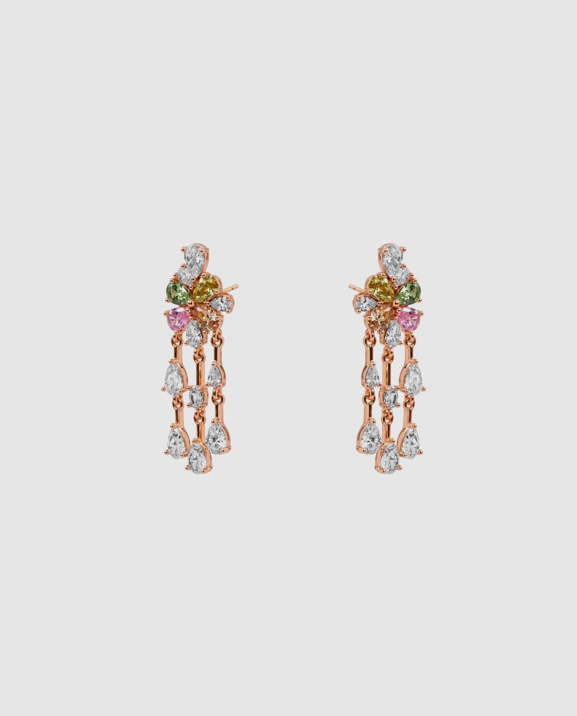 Pendientes special edition acabados en oro rosa 18k con circonita - Luxenter - Multicolor Multicolor-3