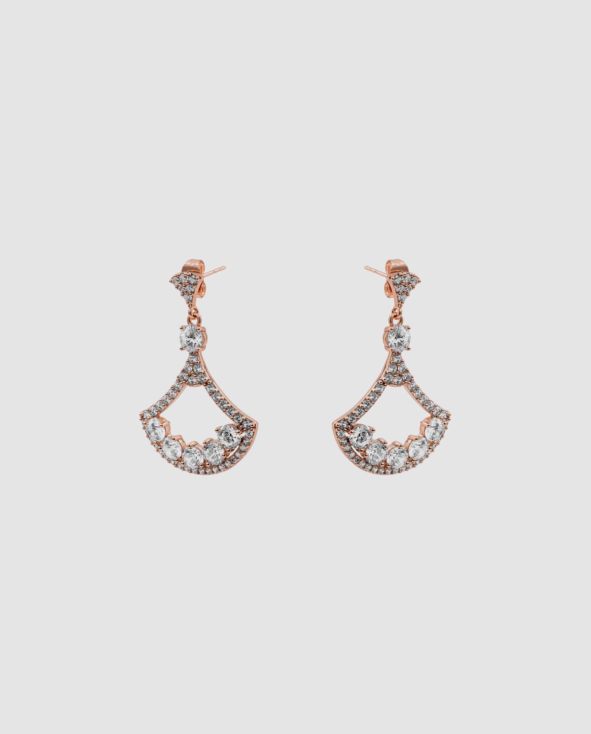 Pendientes special edition acabados en oro rosa 18k con circonita brillante - Luxenter - Rosa Rosa-3