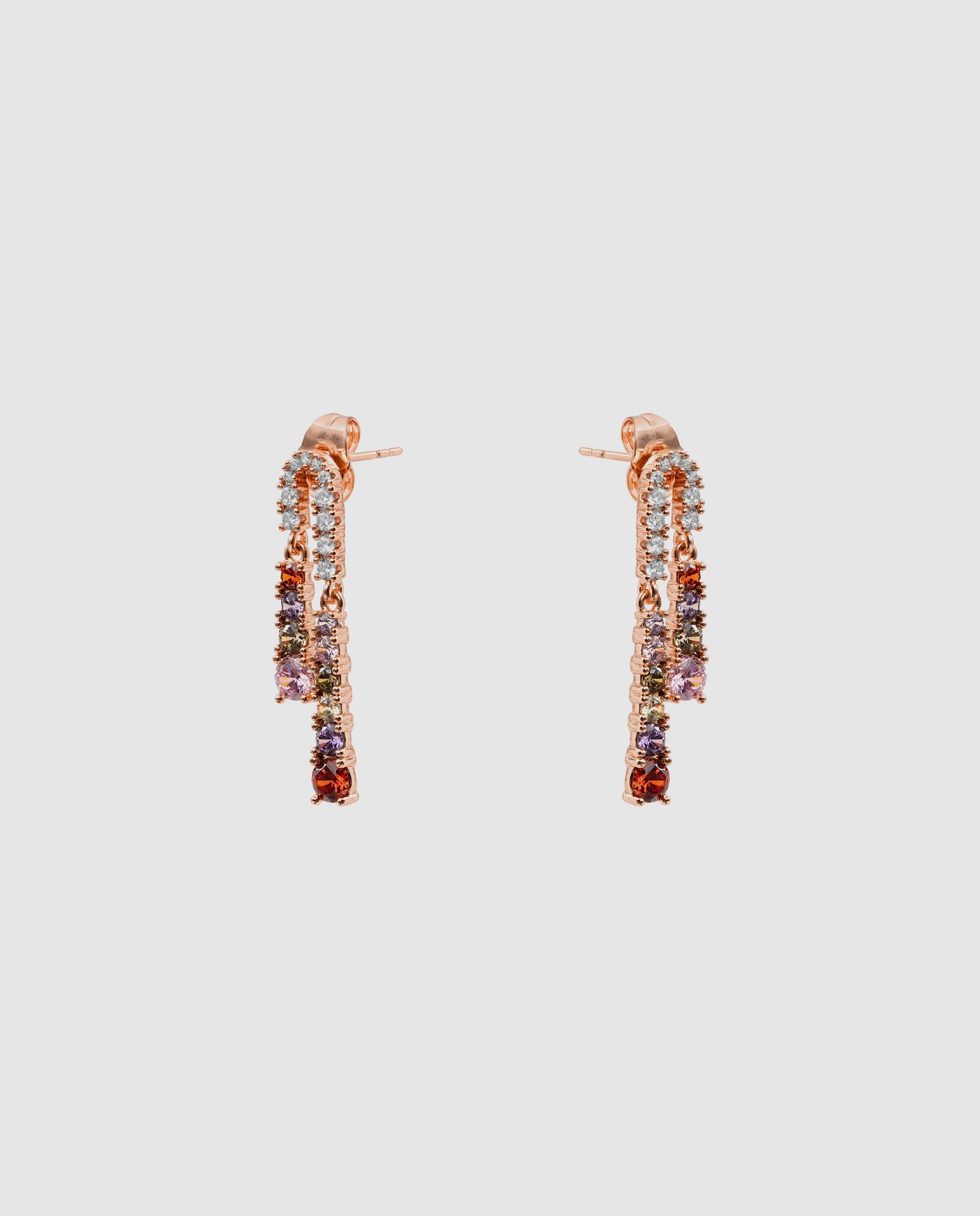 Pendientes special edition acabados en oro rosa 18k con circonita - Luxenter - Multicolor Multicolor-3