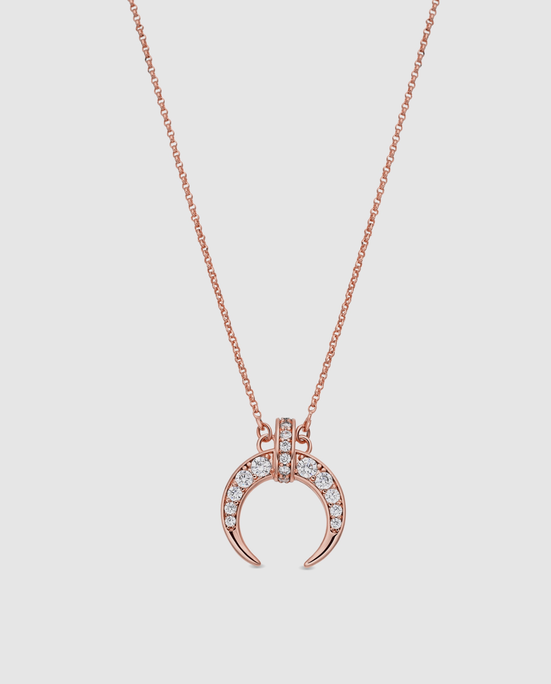 Imagen 0 de Collar acabado en oro rosa 18k con circonita brillante Rosa