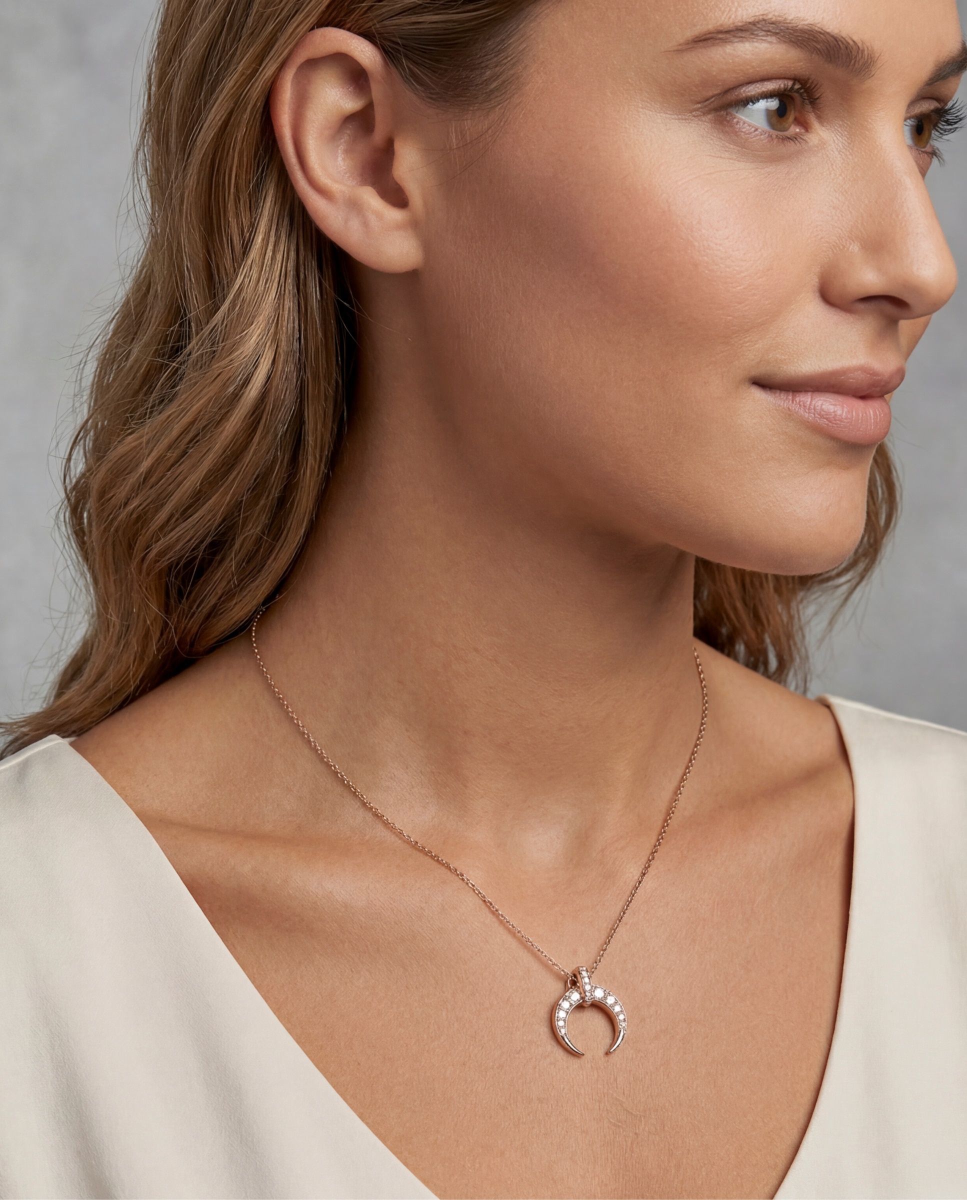 Collar acabado en oro 18k con circonita brillante - Luxenter - Rosa Rosa-2